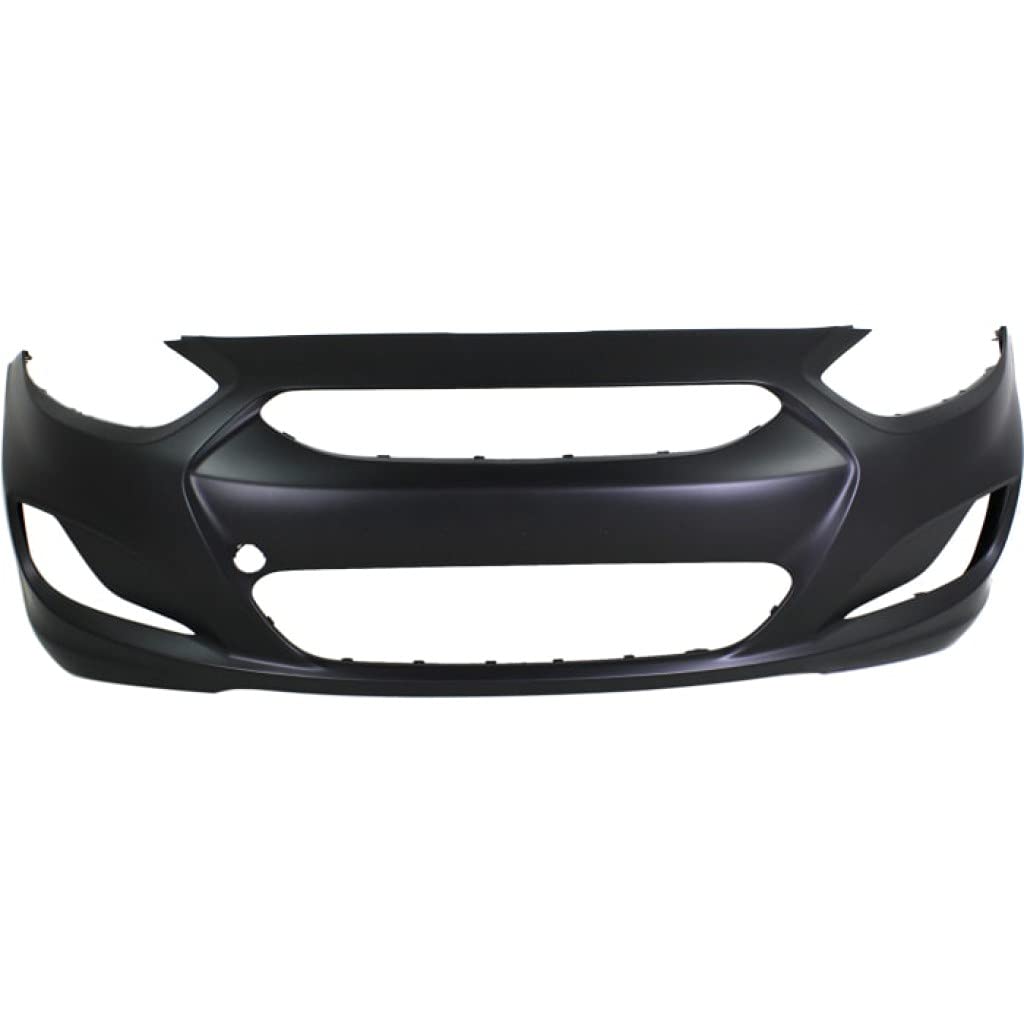 Hyundai Accent Bumper Cover 2012-2014 Front Primed for Hatchback & Sedan with Fog Light Holes | OEM HY1000188 865111R000 | Perfect Fit Replacement for Daily Driving & Commuting
