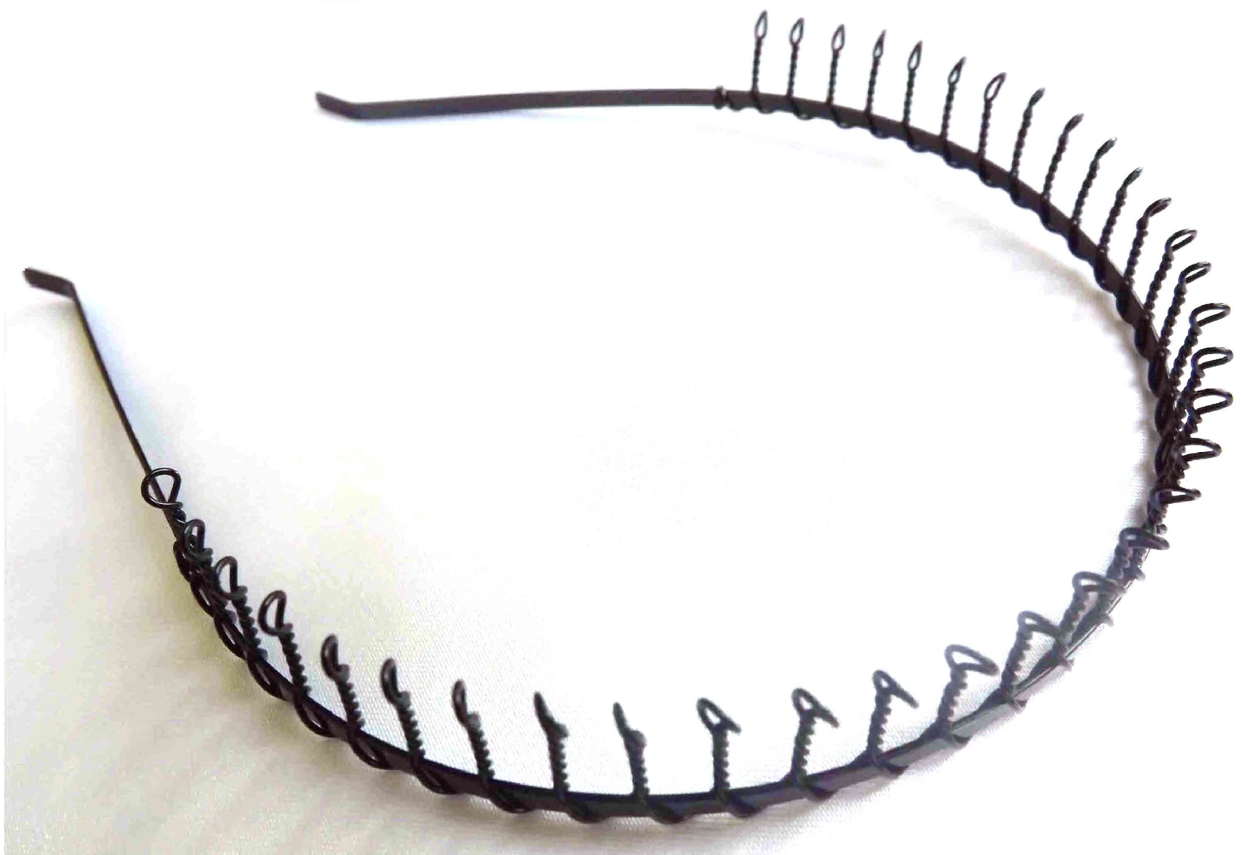 Black Metal Twisted Wire Comb Headband - Gothic Punk Accessory for Concerts & Photo Shoots