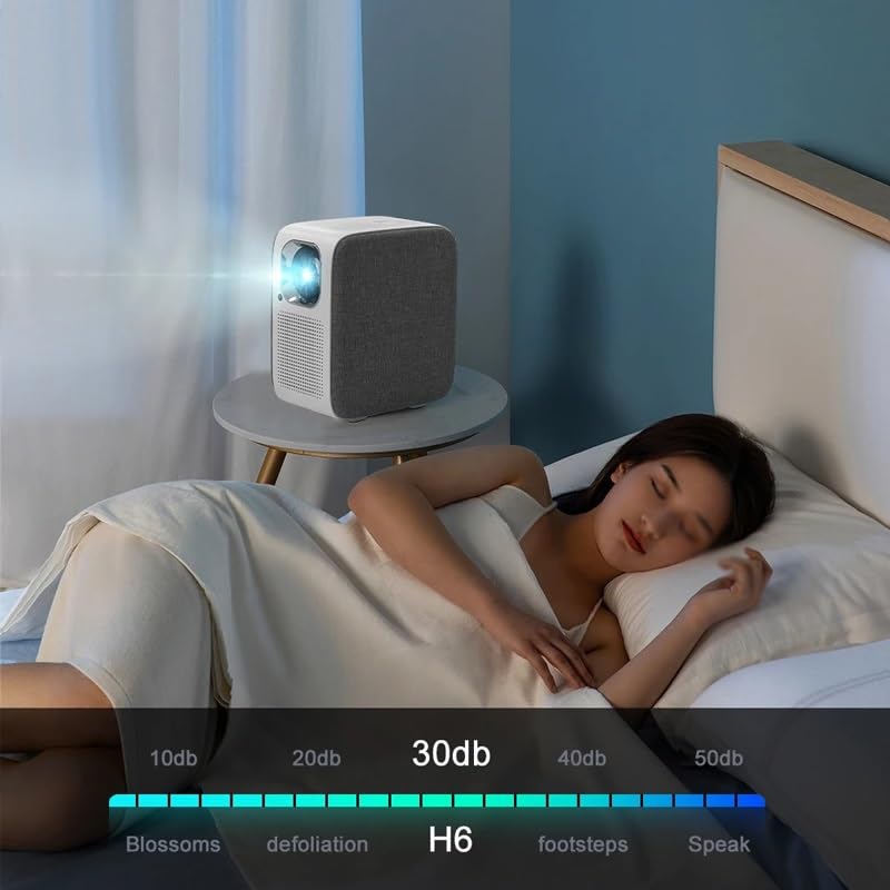 FPVAWKBL QUYNAGER Mini Projector - 4K HD Smart Home Theater Projector with LED Beam, Wireless Smartphone & TV Connectivity for Movies, Gaming & Outdoor Entertainment (Wall Projection, Portable Design)