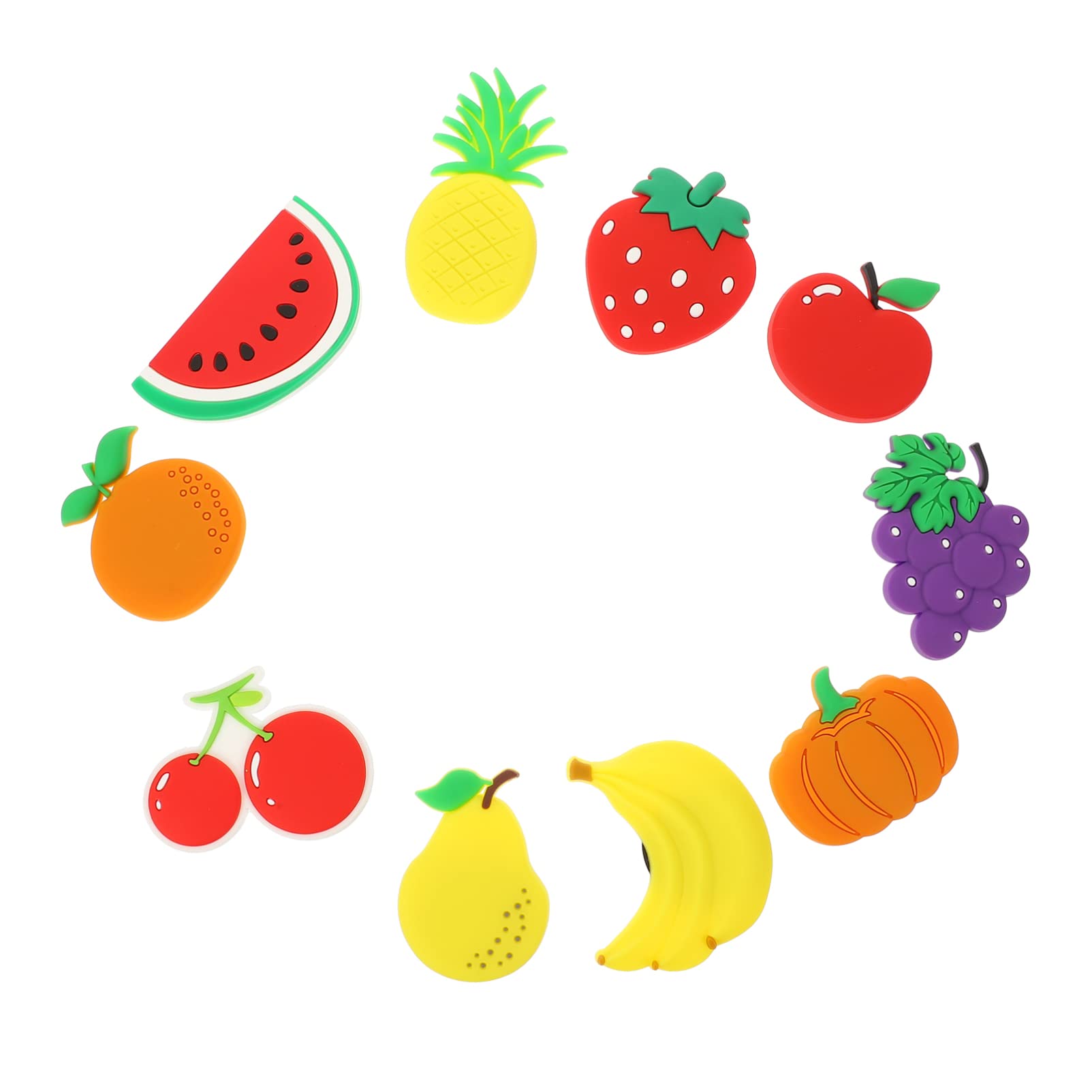 Operitacx 10-Piece 3D Fruit Fridge Magnets Set - Colorful Rubber Refrigerator Magnets for Whiteboard, Kitchen & Office Decor - Fun Educational Learning Stickers for Kids - Perfect for Home, School & Workplace Organization