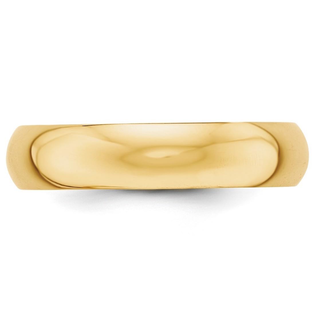 14K Yellow Gold Solid Polished Half Round 5mm Wedding Band Ring for Women & Men - Perfect for Anniversaries, Engagements and Everyday Wear