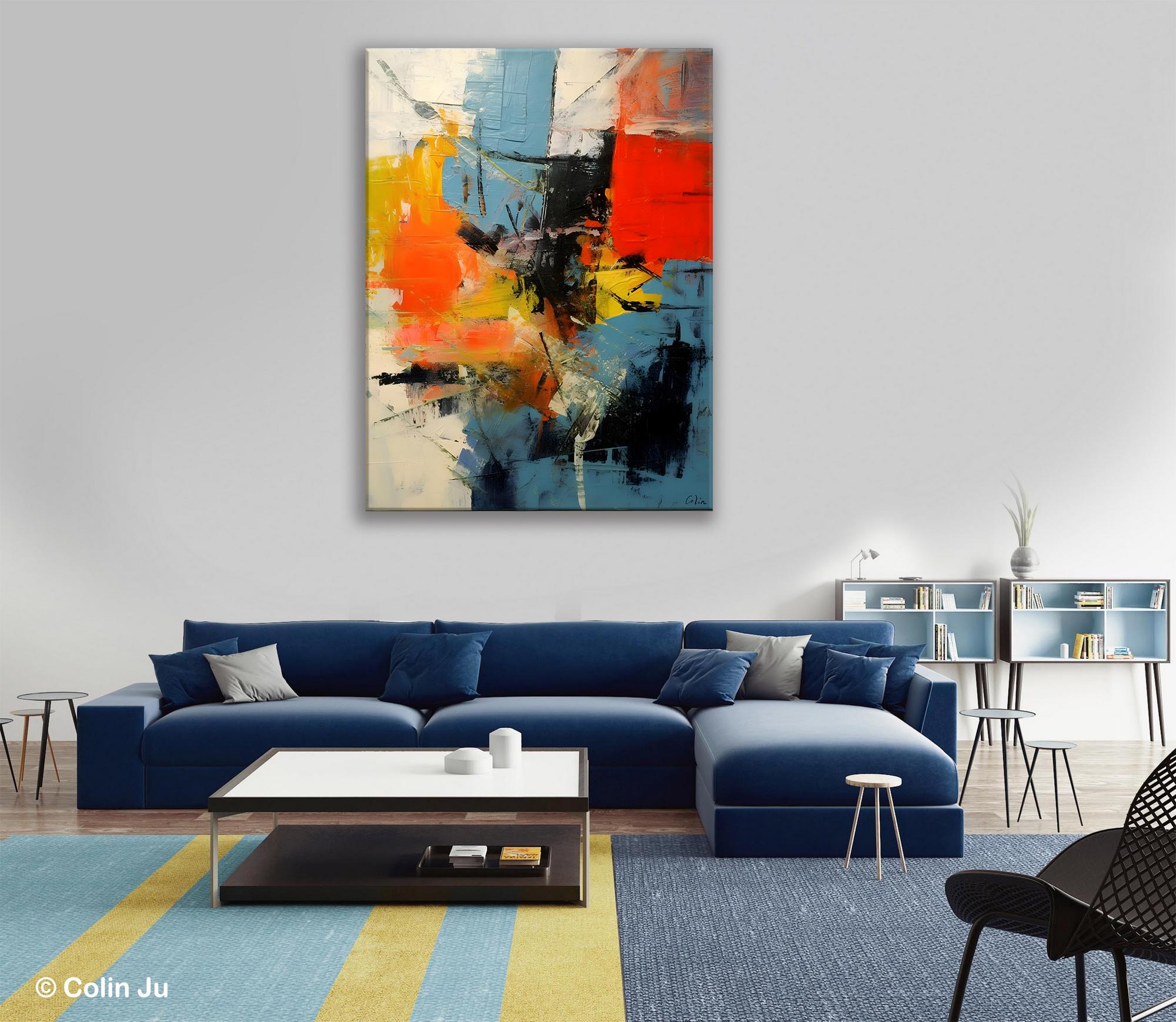 Abstract Paintings for Dining Room & Modern Wall Art Behind Sofa | Original Palette Knife Canvas Art | Impasto Oil Painting for Home Decor | Perfect for Living Room, Bedroom & Office Spaces