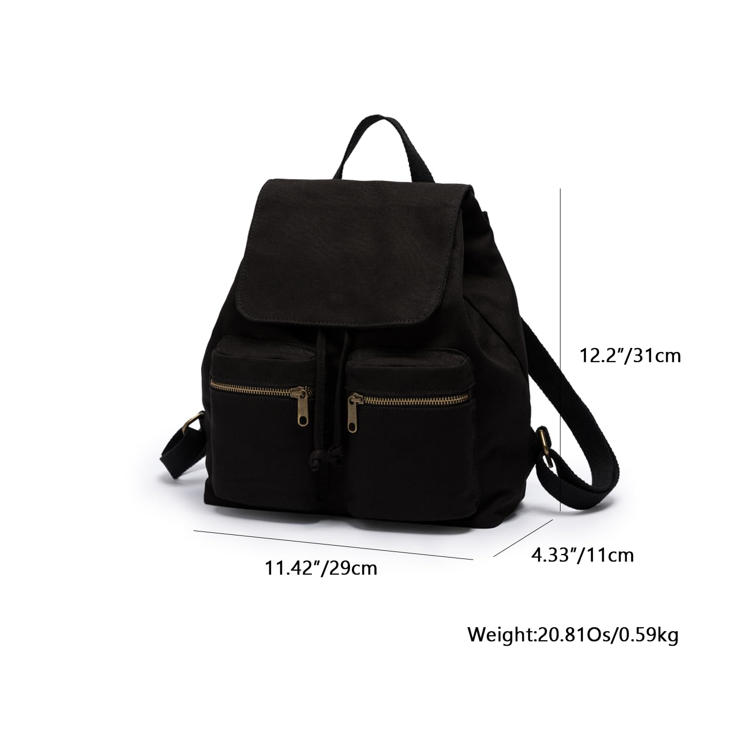 Korean Style Women's Canvas Backpack - Casual Drawstring Travel Bag for College & Outings