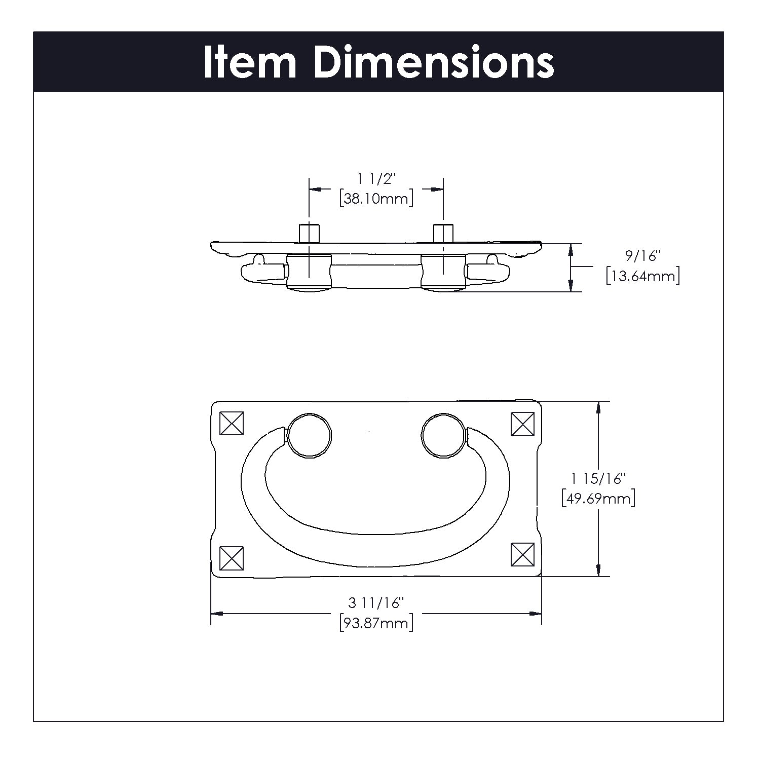 1-1/2 Inch Old Mission Bail Pull - Black Mist Antique Finish Cabinet Hardware for Kitchen & Bathroom Cabinets, Dressers, and Furniture Drawers