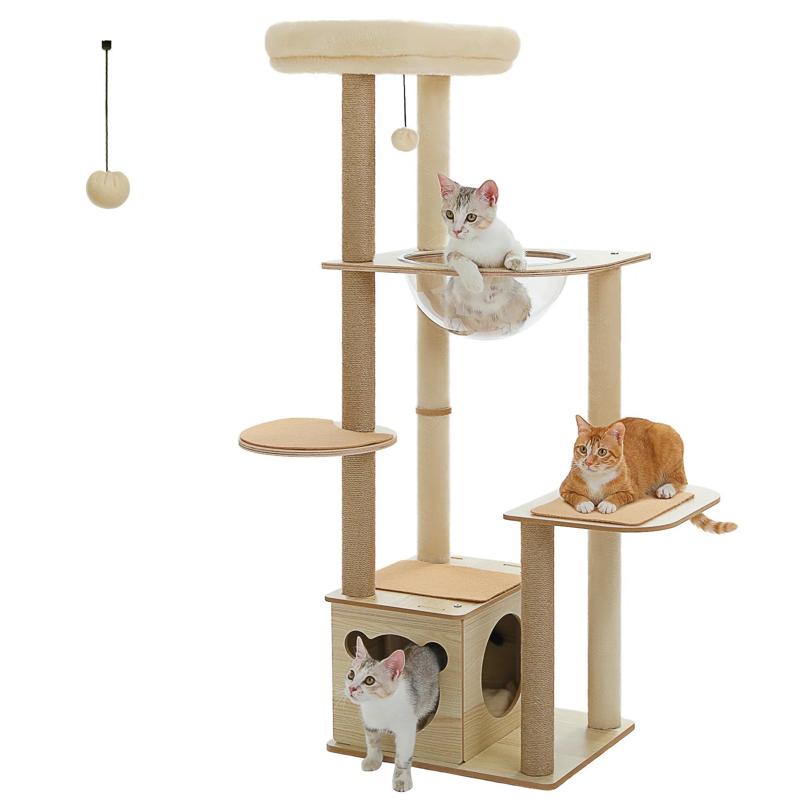 Modern Spacecraft Cat Scratching Tree - Durable Cat Climbing Tower with Scratching Posts for Indoor Cats - Perfect for Play, Exercise & Relaxation in Home or Office