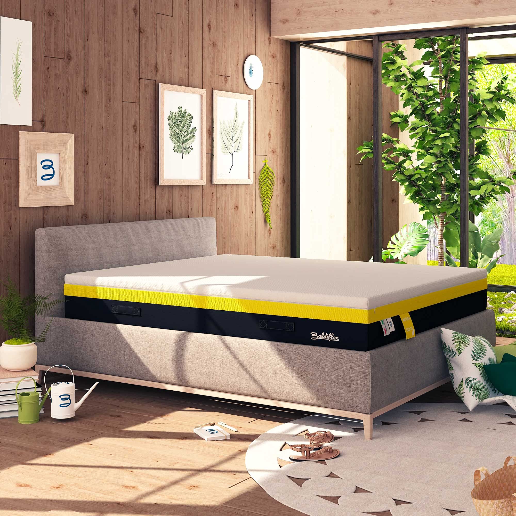 Baldiflex Flex Latex and Coconut Fiber Mattress - 120x200 cm, H25 cm - Natural Eco-Friendly Bed for Home, Guest Room, or Dormitory - Perfect for Back Pain Relief and Comfortable Sleep