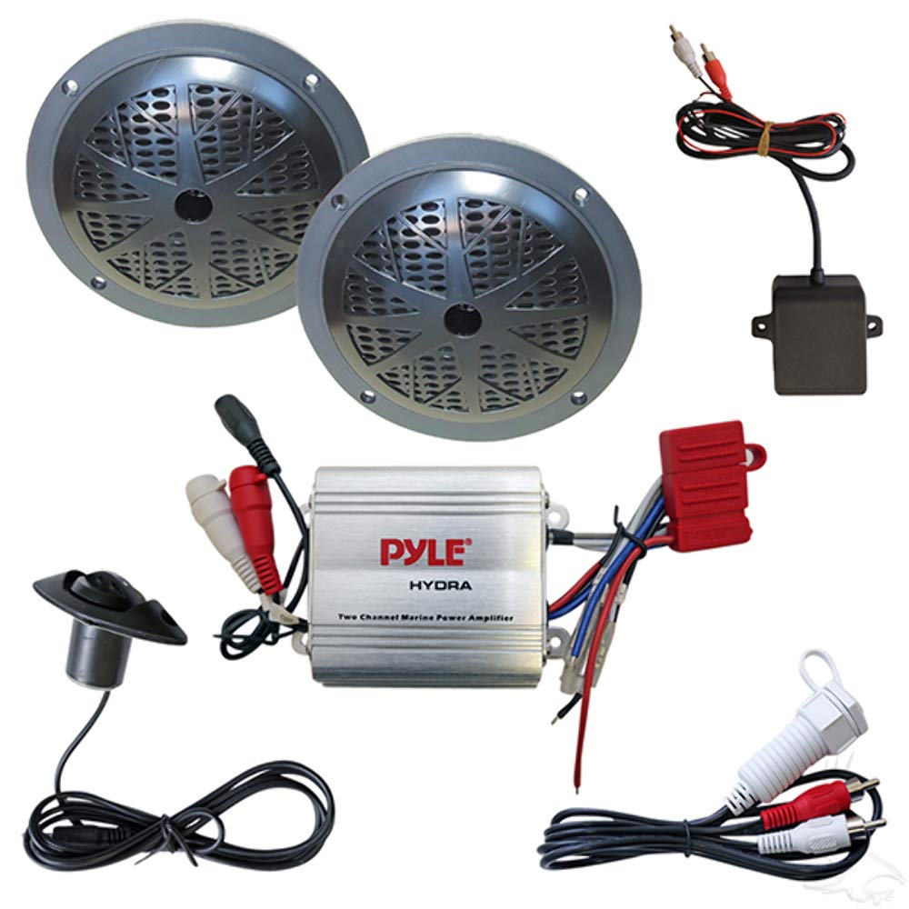 Performance Plus Carts Bluetooth MP3 Golf Cart Stereo Kit with 100 Watt Amplifier & Speakers - Premium Sound System for Golf Carts, Perfect for Outdoor Rides, Parties & Camping Adventures