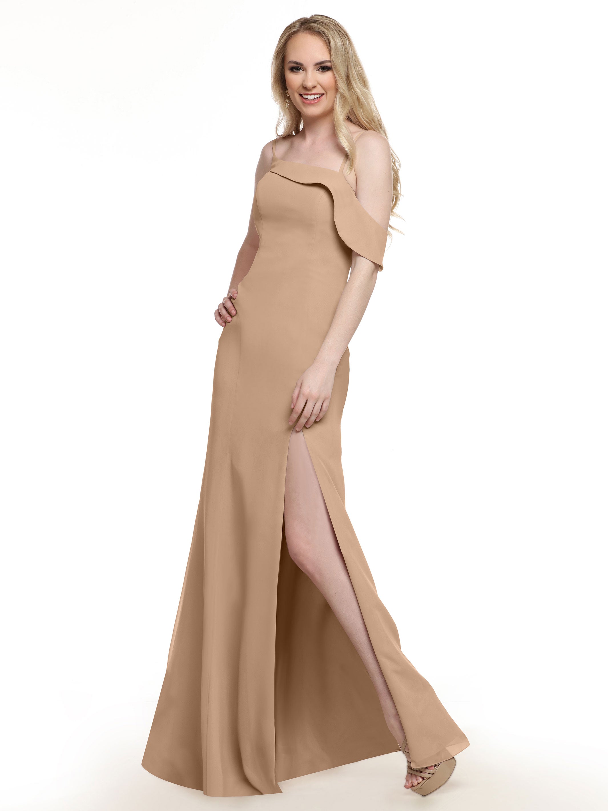 Elegant One Shoulder Fit and Flare Chiffon Bridesmaid Dress - Perfect for Weddings, Prom, and Formal Events