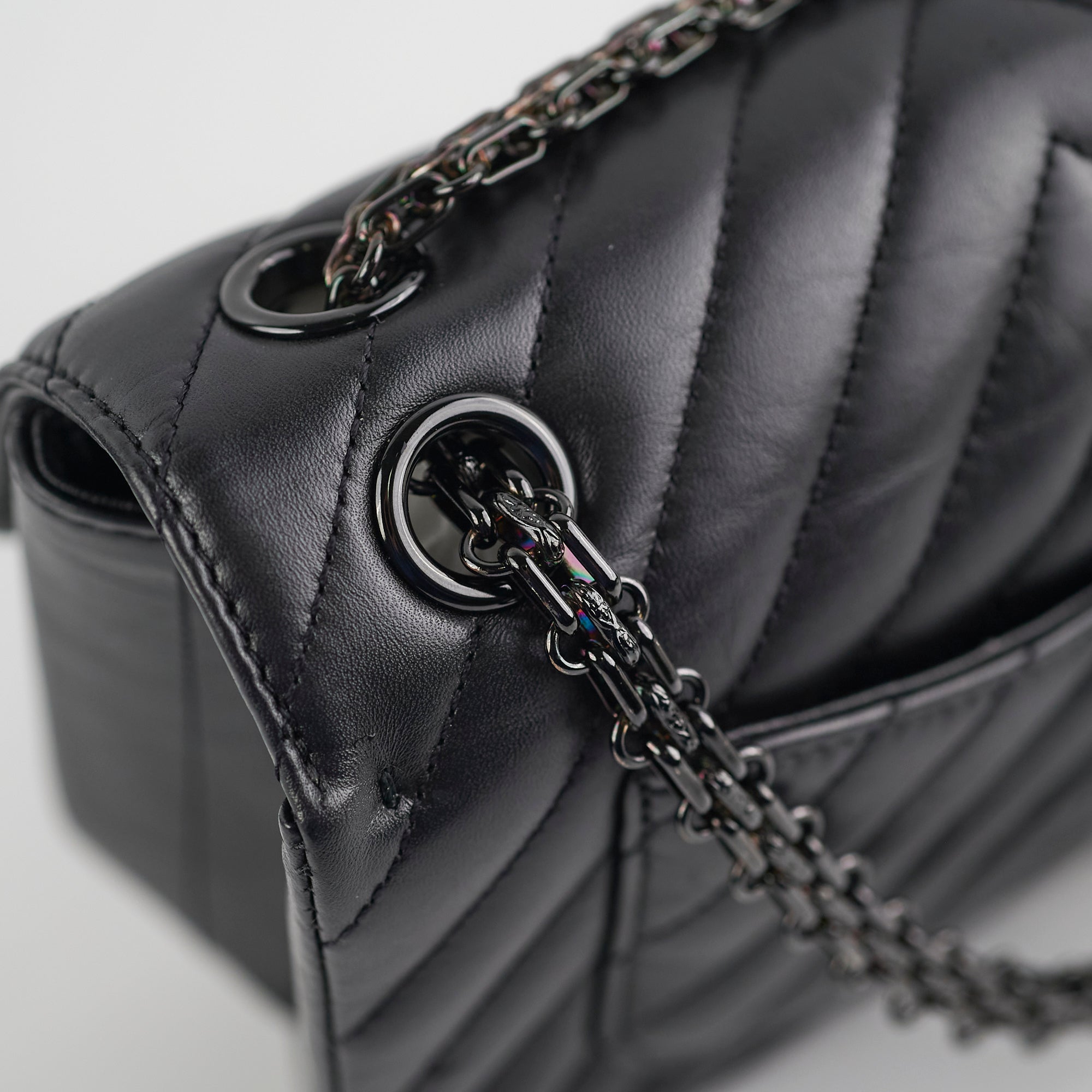 Chanel Mini Reissue 2.55 Black Leather Crossbody Bag for Women - Luxury Designer Handbag for Date Night, Parties & Everyday Use