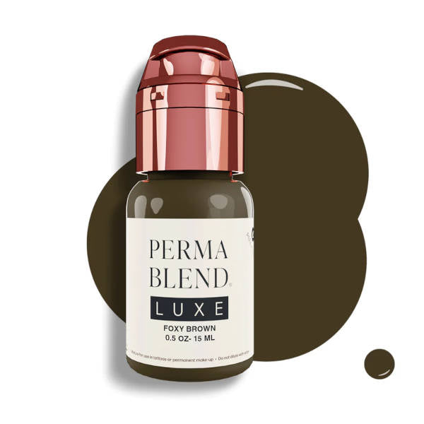 Perma Blend Luxe Foxy Brown Tattoo Pigment - Professional Cosmetic Tattoo Ink for Eyebrows, Eyeliner & Lip Blush - Vegan & Cruelty-Free