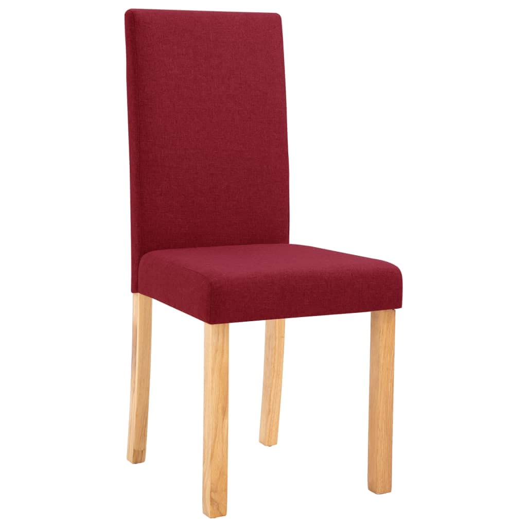 SKM Dining Chairs Set of 4 - Wine Red Fabric Upholstered Kitchen Chairs for Dining Room, Restaurant & Home Decor (Model 9231)