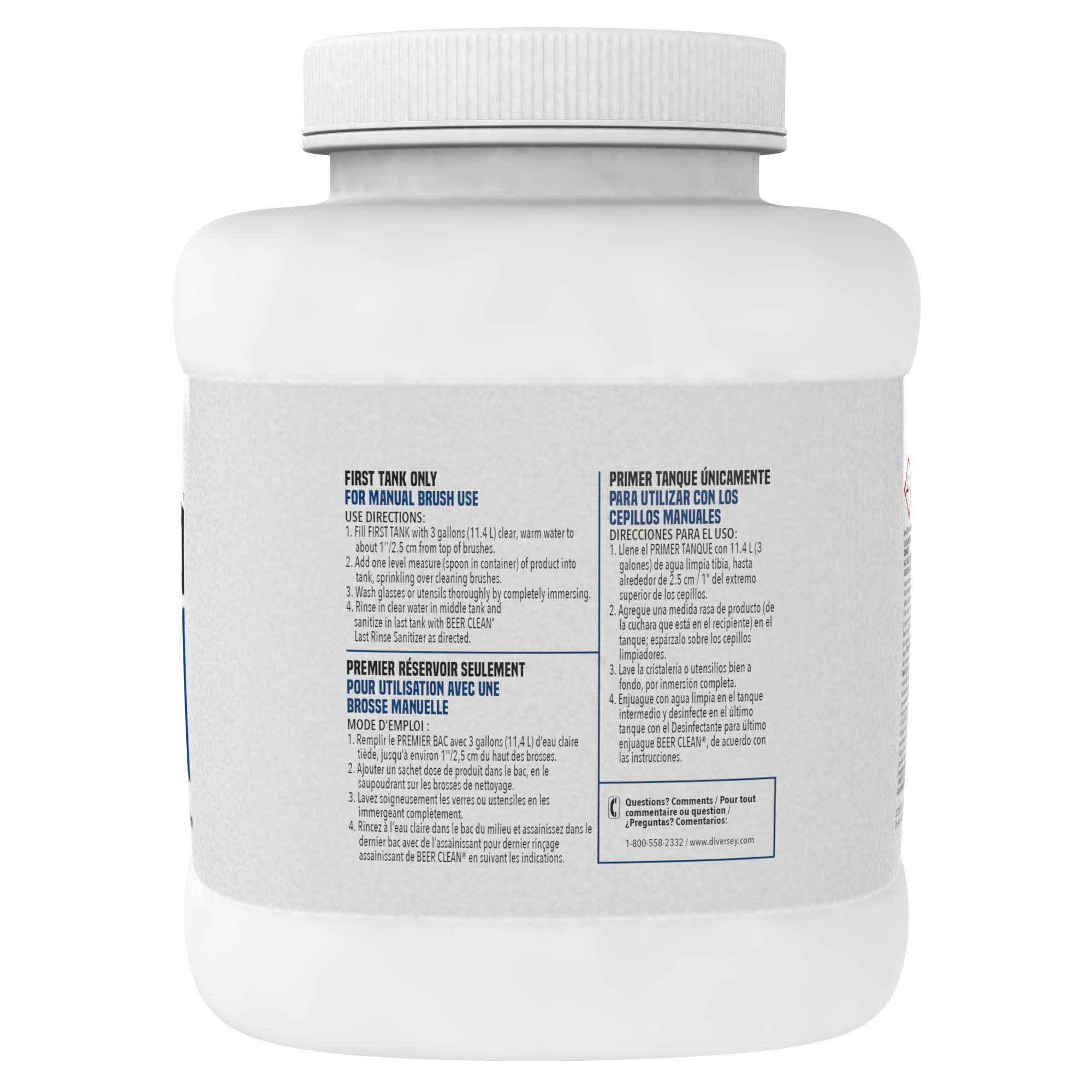 Diversey Unscented Powder Glass Cleaner - 4 Lb Bulk Container for Commercial & Residential Window Cleaning