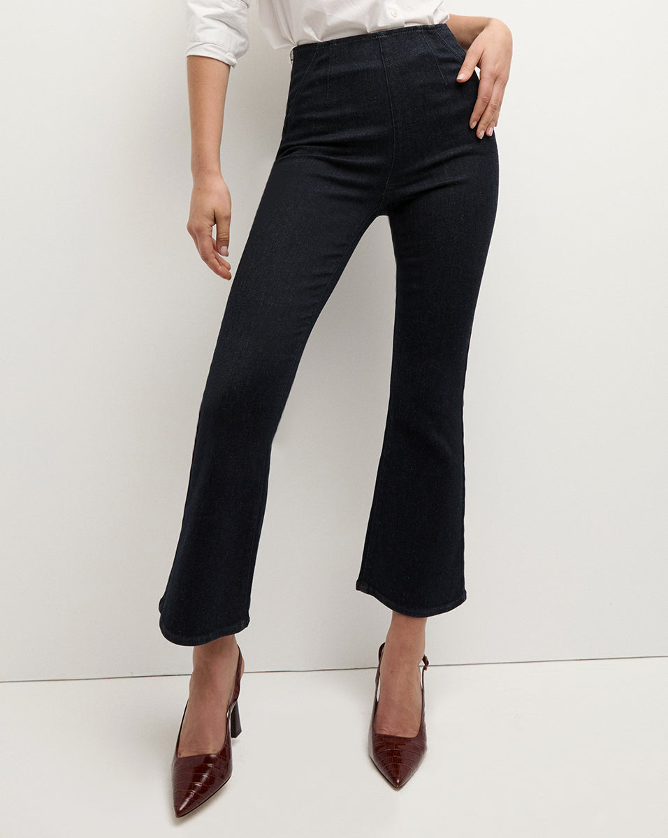 Carson Women's Off Duty Kick Flare Jeans - High Waisted Stretch Denim Pants for Casual Wear & Everyday Outfits