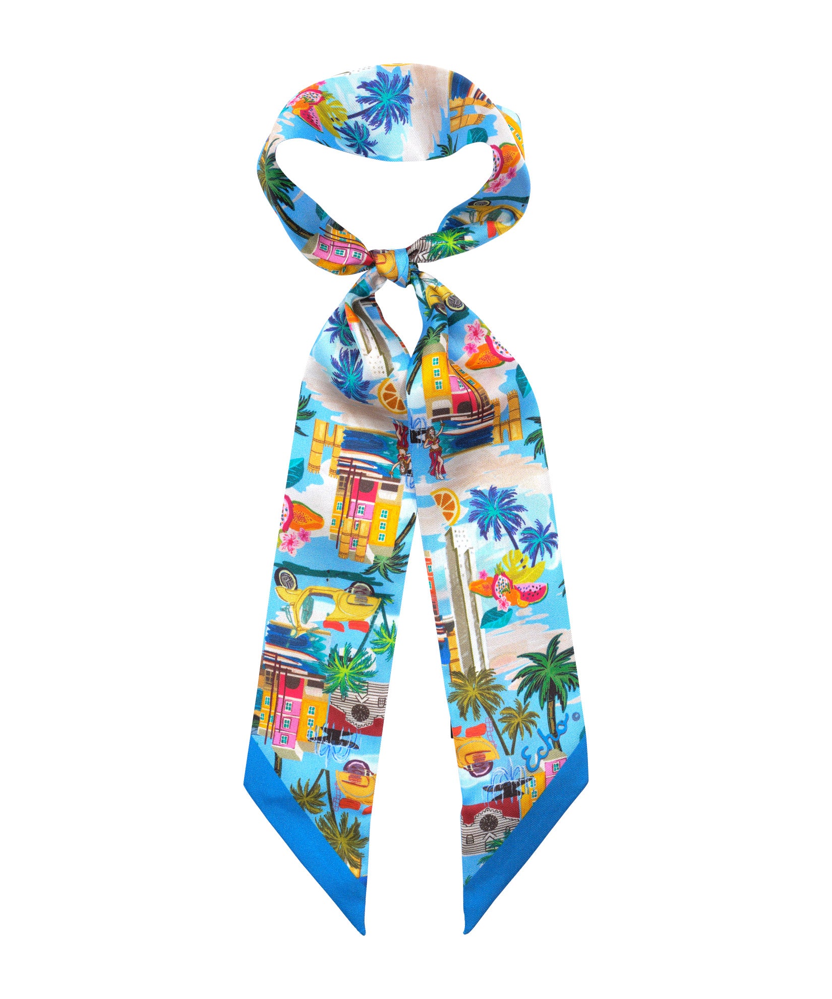 Elegant Positano Silk Ribbon Scarf - Lightweight Luxury Womens Fashion Accessory for Travel, Weddings & Special Occasions