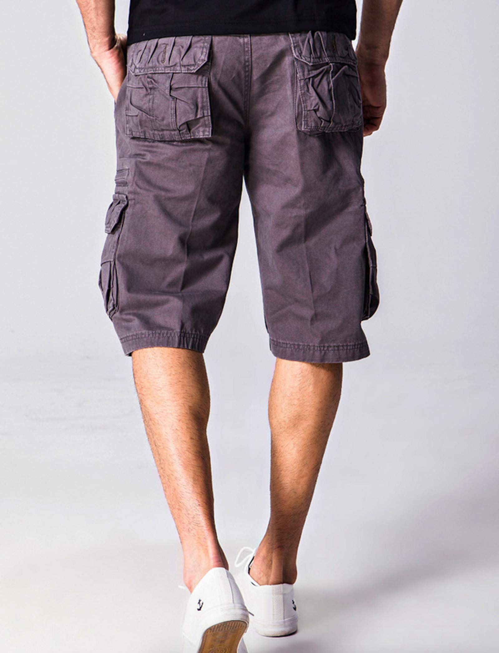Men's Military Style Combat Cargo Shorts - Cotton Tactical Shorts with Multiple Pockets for Outdoor Hiking, Camping & Adventure Activities (No Belt Included)