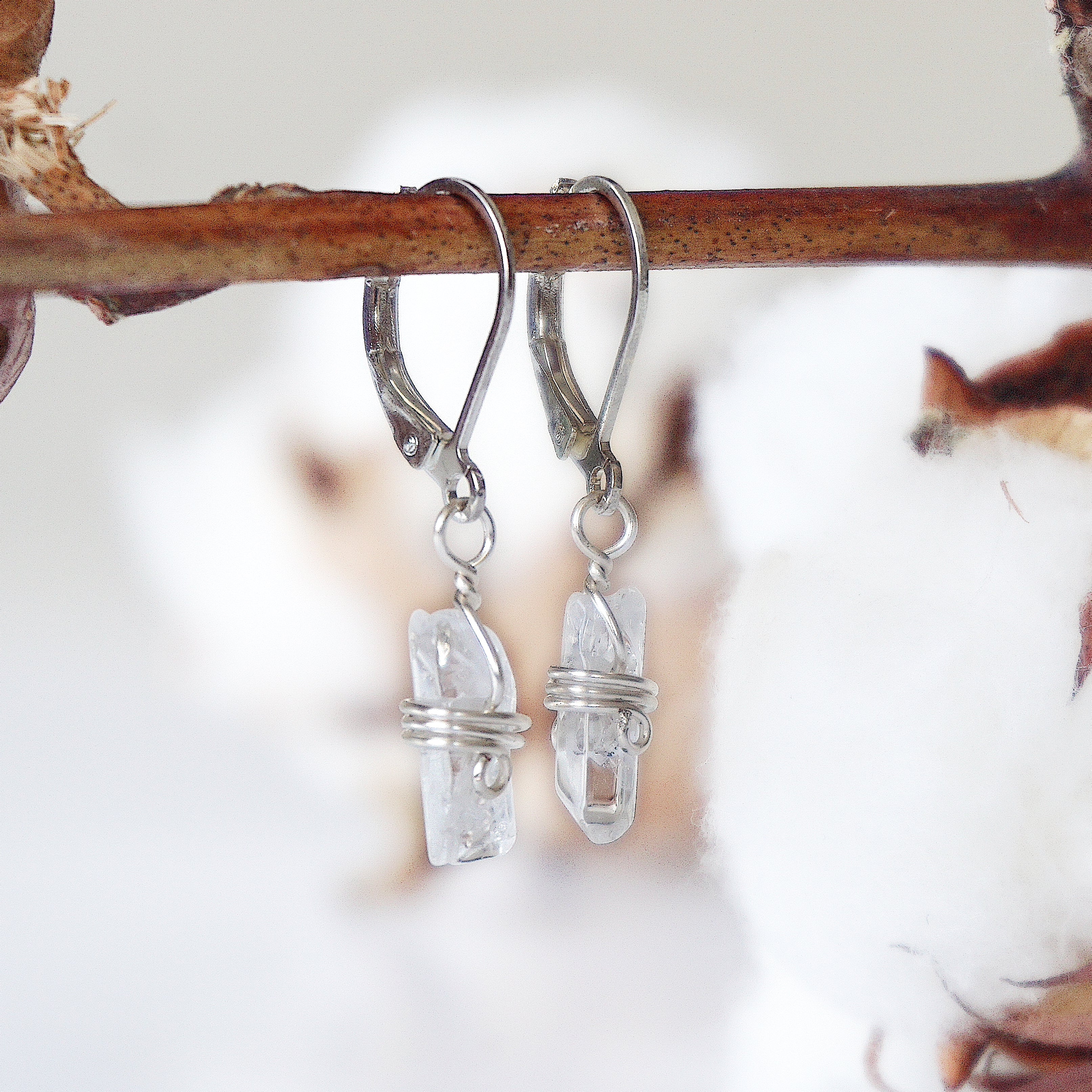 Rock Crystal Drop Earrings - Sterling Silver Plated Dangle Earrings for Women | Elegant Jewelry Gift for Wedding, Party & Special Occasions