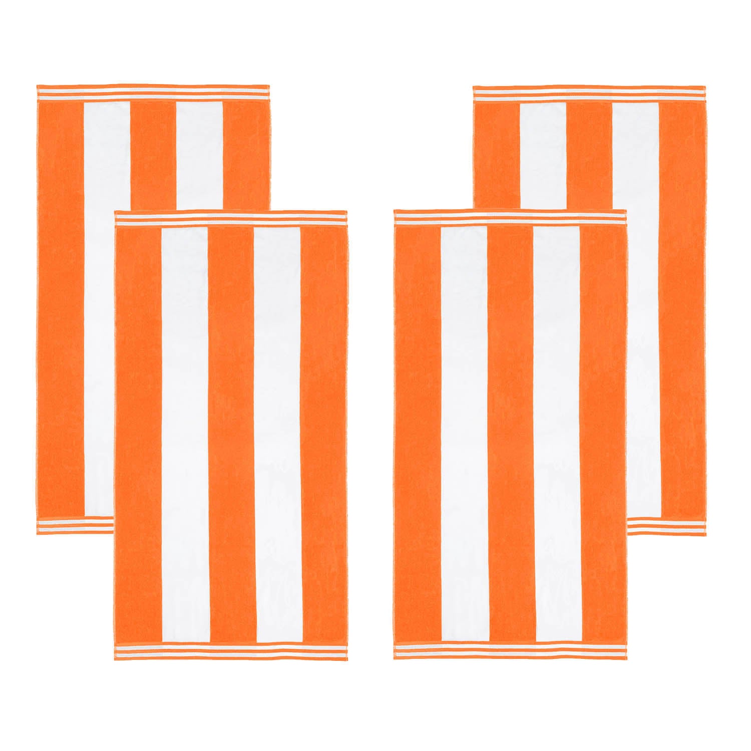 Premium Cabana Stripe Oversized Cotton Beach Towel Set of 2, 4, or 6 - Soft, Absorbent & Quick-Drying for Pool, Beach, Vacation & Spa Use
