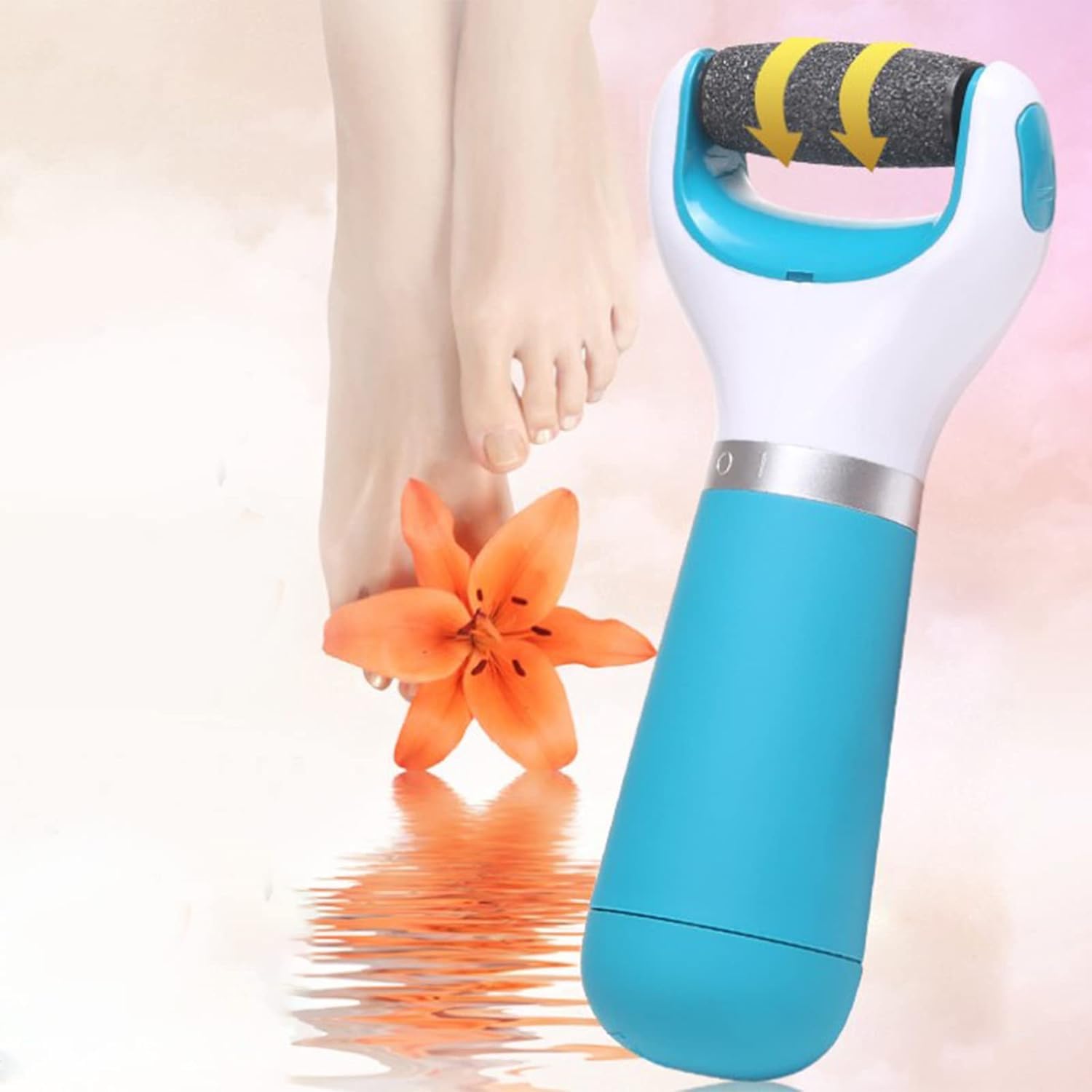 2V BROTHES Electric Callus Remover & Foot Scrubber - Automatic Pedicure Tool for Dead Skin Removal, Portable Foot Grinder with Massage Function - Perfect for Home Spa, Pedicure, and Foot Care (Blue)