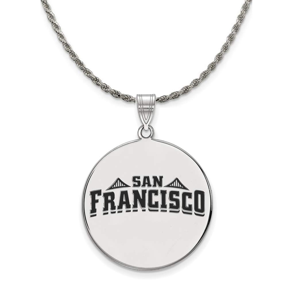 Black Bow Silver USF XL Enamel Pendant Necklace for Graduation Gifts