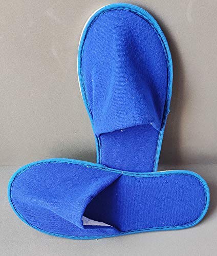 ZEONELY MART Unisex Comfort Disposable Slippers - Breathable Soft Hotel Slippers for Travel, Spa & Home Use - Free Size (Blue, 2 Pairs)