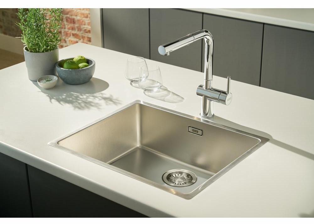 Franke Active Kitchen Faucet with Pullout Spray - Brushed Nickel/Stone Grey Finish | Modern High-Arc Design for Easy Washing & Food Prep | Perfect for Busy Home Cooks & Professional Chefs