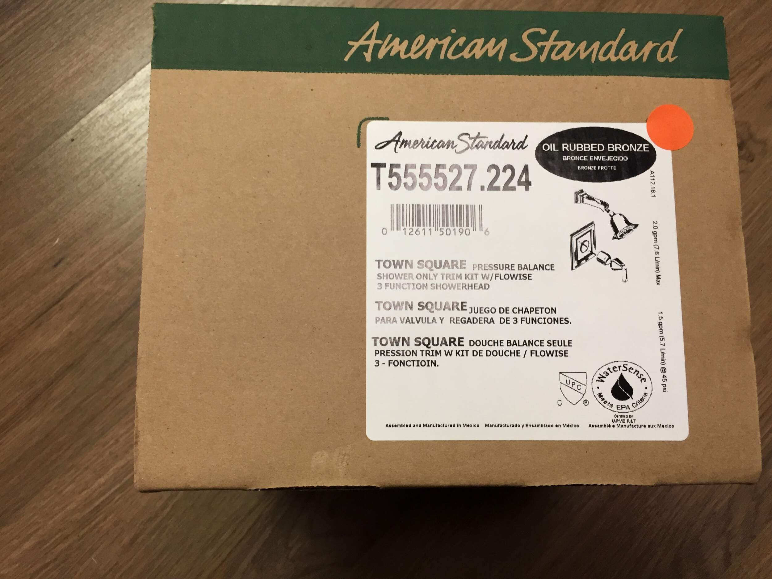 American Standard T555.527.224 Oil Rubbed Bronze 3-Function Flowise Showerhead Trim Kit - Perfect for Modern Bathroom Renovations & Spa-Like Shower Experience