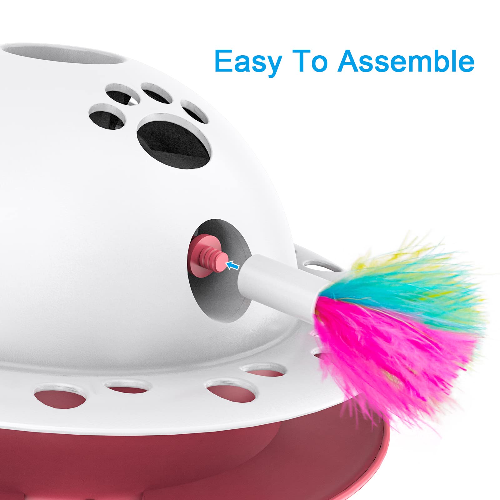 Tyasoleil 10PCS Interactive Cat Toys Set with Feather Teaser Wand & Bell - Automatic Motion Kitten Toys for Indoor Play, Chase & Exercise - Perfect for Playtime, Training & Bonding with Your Feline Friend
