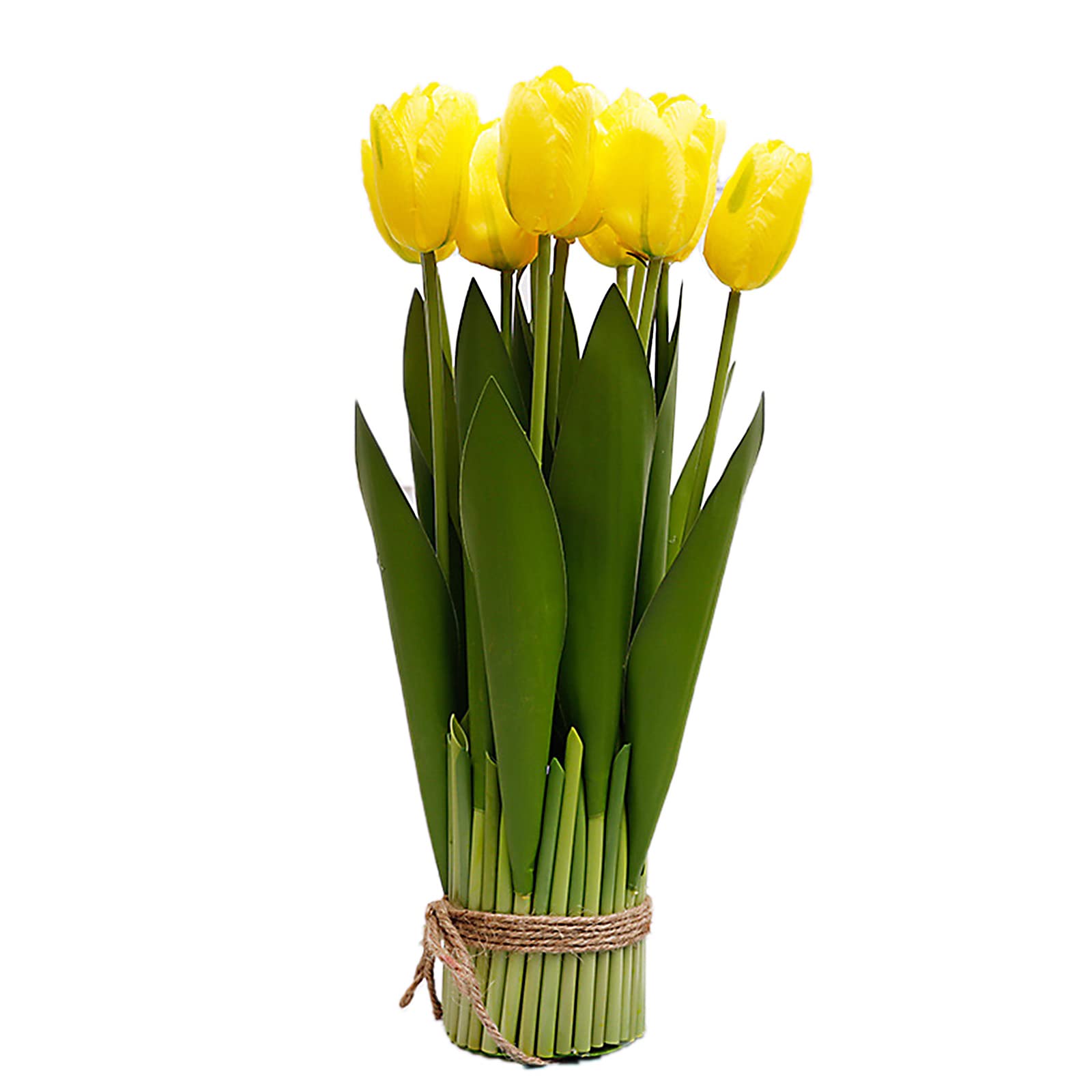ZCFGUOI 14 Inch Artificial Potted Tulips Flowers - Realistic Fake Tulip Plants for Wedding Centerpieces, Office & Home Decor (Vase Not Included) - Perfect for Table Settings, Party Decorations & Indoor Greenery