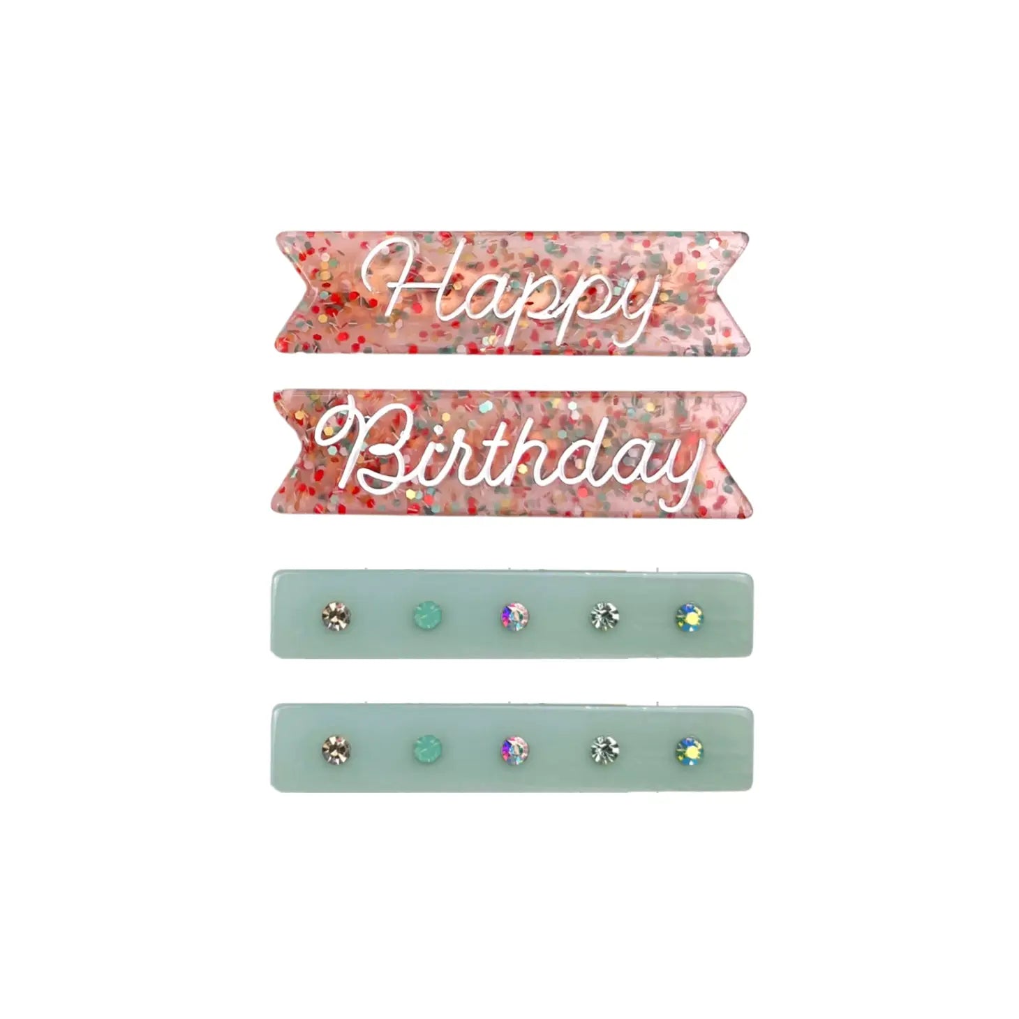 Happy Birthday Hair Clips Set of 4 - Cute Birthday Party Hair Accessories for Girls, Women - Perfect for Birthday Celebrations, Photo Shoots & Special Occasions