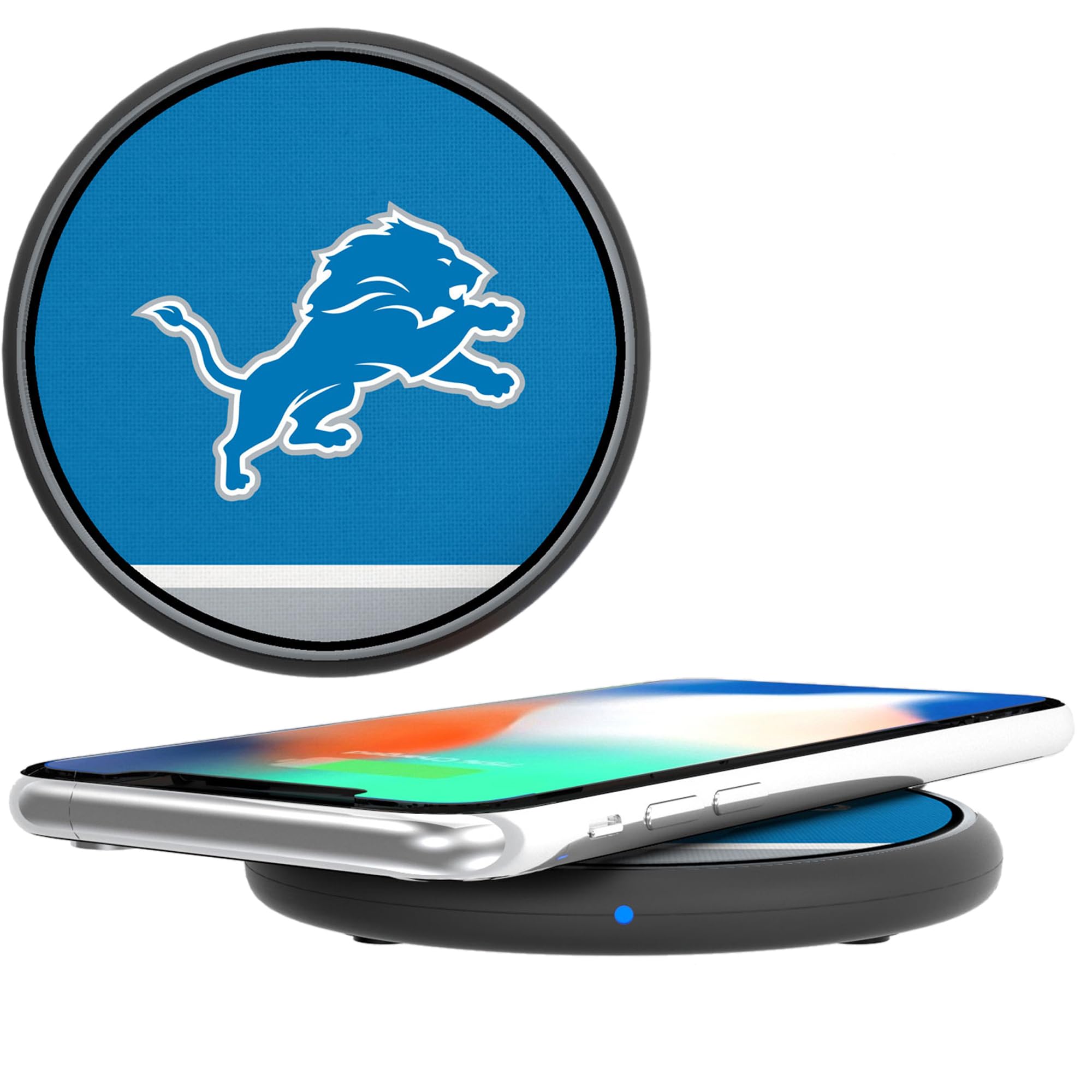 Detroit Lions NFL Wireless Phone Charger - 15W Fast Qi Charging Pad for iPhone Samsung Galaxy - Perfect for Home, Office & Game Day Accessories