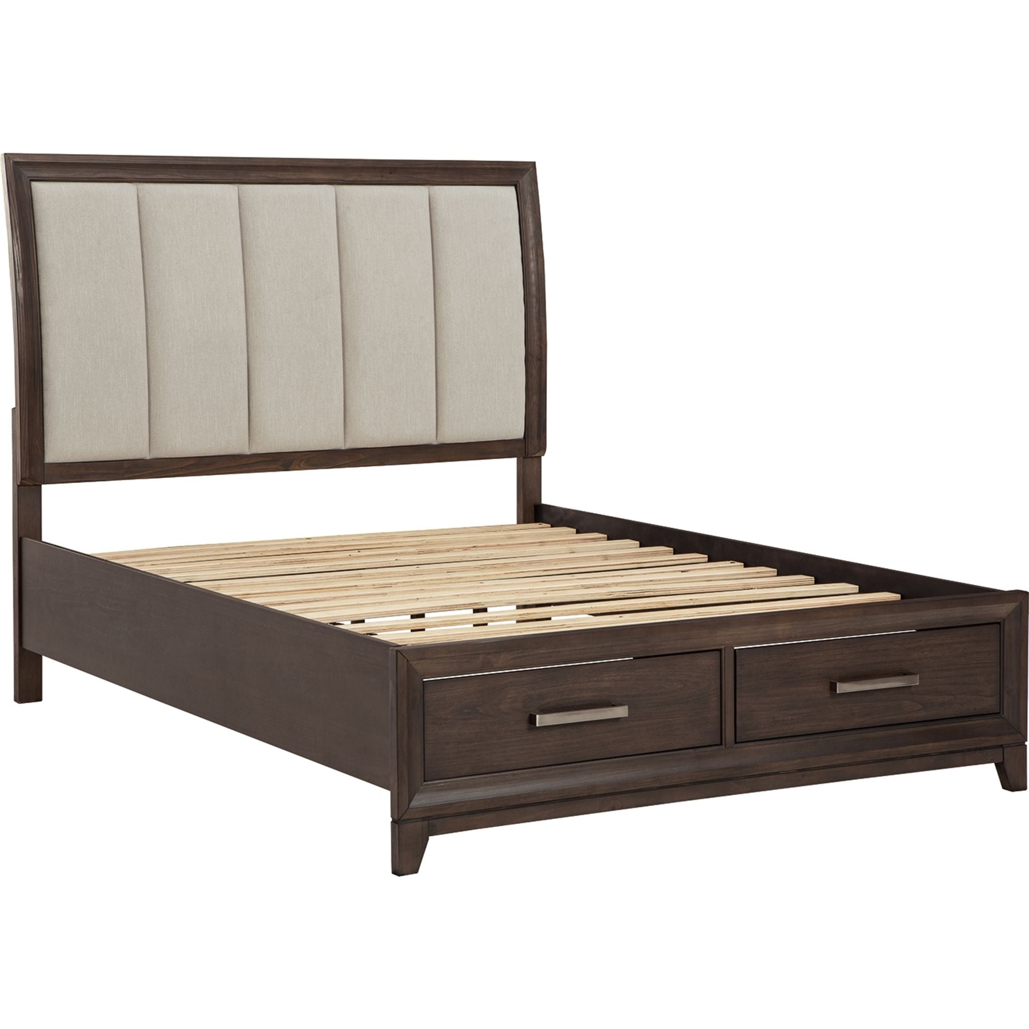 Brueban 3-Piece Queen Size Storage Bed Frame with Underbed Drawers, Gray - Perfect for Small Bedrooms & Guest Rooms, Space-Saving Bedroom Furniture Solution