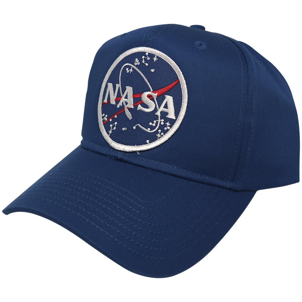 NASA Space Logo Embroidered Iron On Patch Snapback Cap - Adjustable Plain Back Hat for Astronaut Fans, Space Enthusiasts & Sci-Fi Lovers - Perfect for Cosplay, Collecting & Everyday Streetwear Fashion