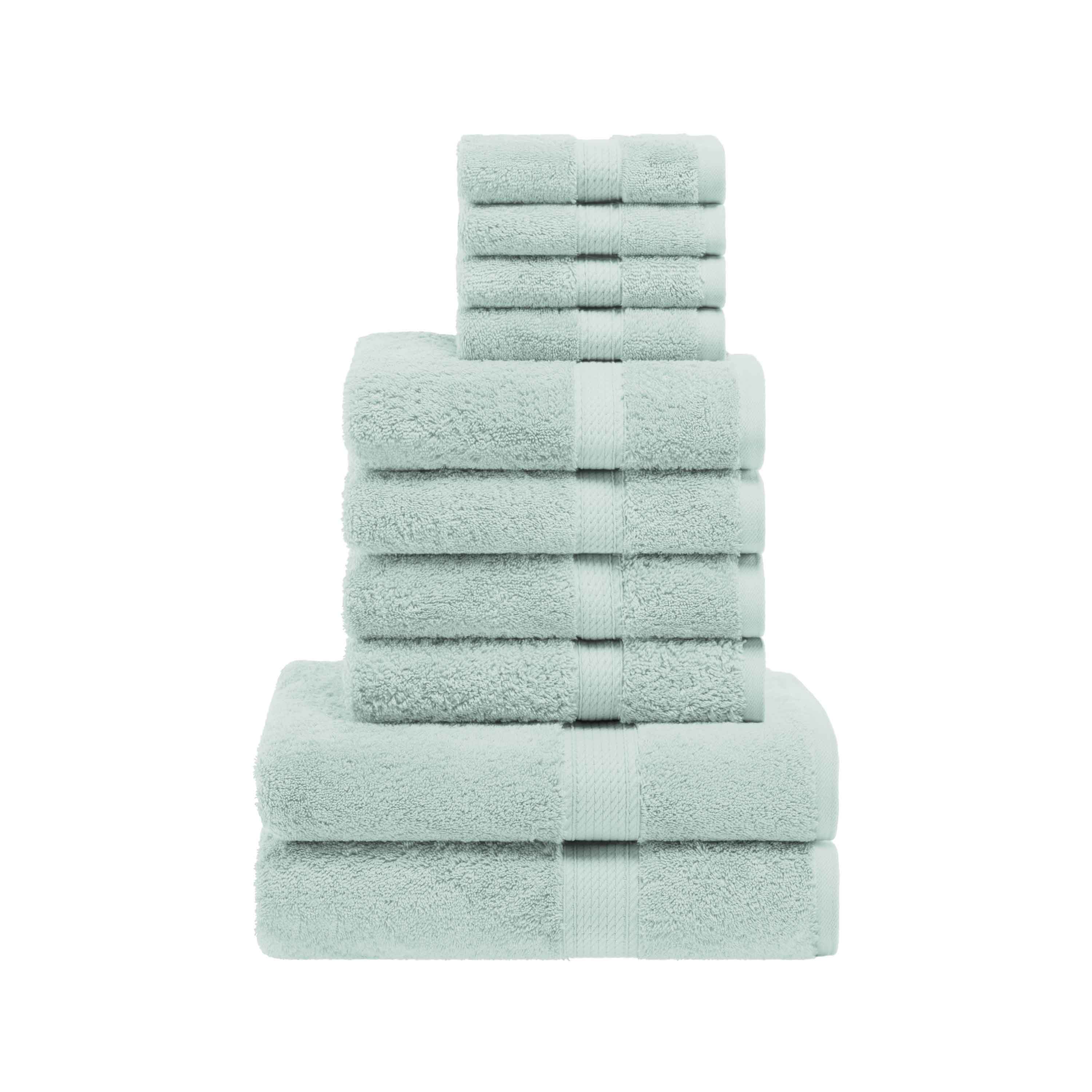 Premium Egyptian Cotton 10-Piece Towel Set - Ultra Soft, Heavyweight & Plush for Bath, Spa & Luxury Home Use