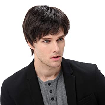 PHKMALL Full BOB Men's Easy Hair Wig - Natural Looking Synthetic Hairpiece for Men | Perfect for Cosplay, Costumes, Daily Wear & Hair Loss Solutions