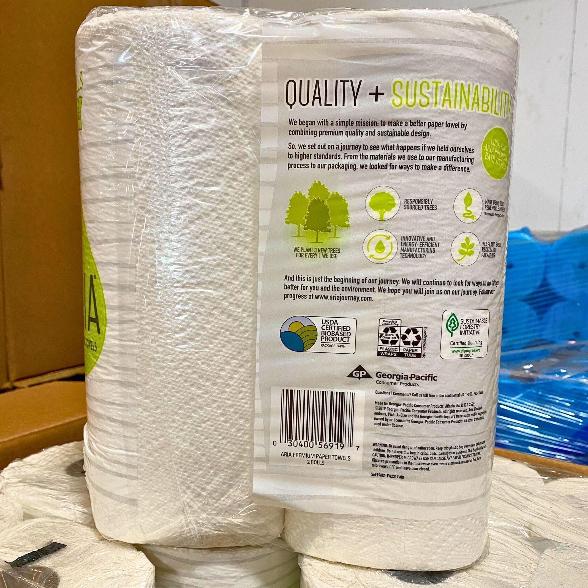 ARIA 2-Ply Toilet Paper, 2 Rolls (138 Sheets Each) - 192 Pcs Pallet | Bulk Bathroom Tissue for Home, Office & Commercial Use