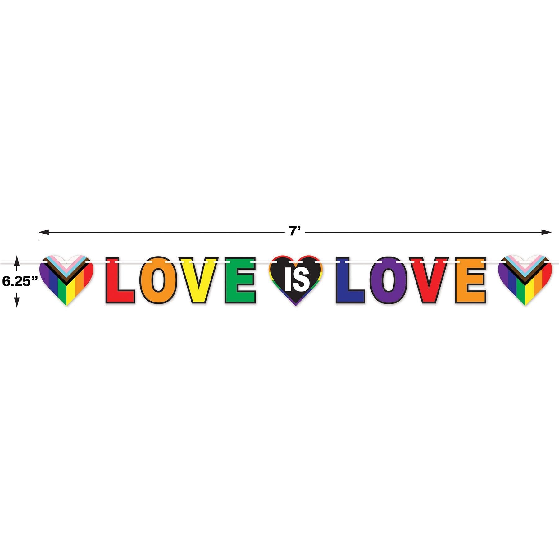 12 Pack Beistle Love Is Love Party Streamers - Rainbow Pride Decorations for LGBTQ+ Weddings, Pride Parades & Birthday Celebrations