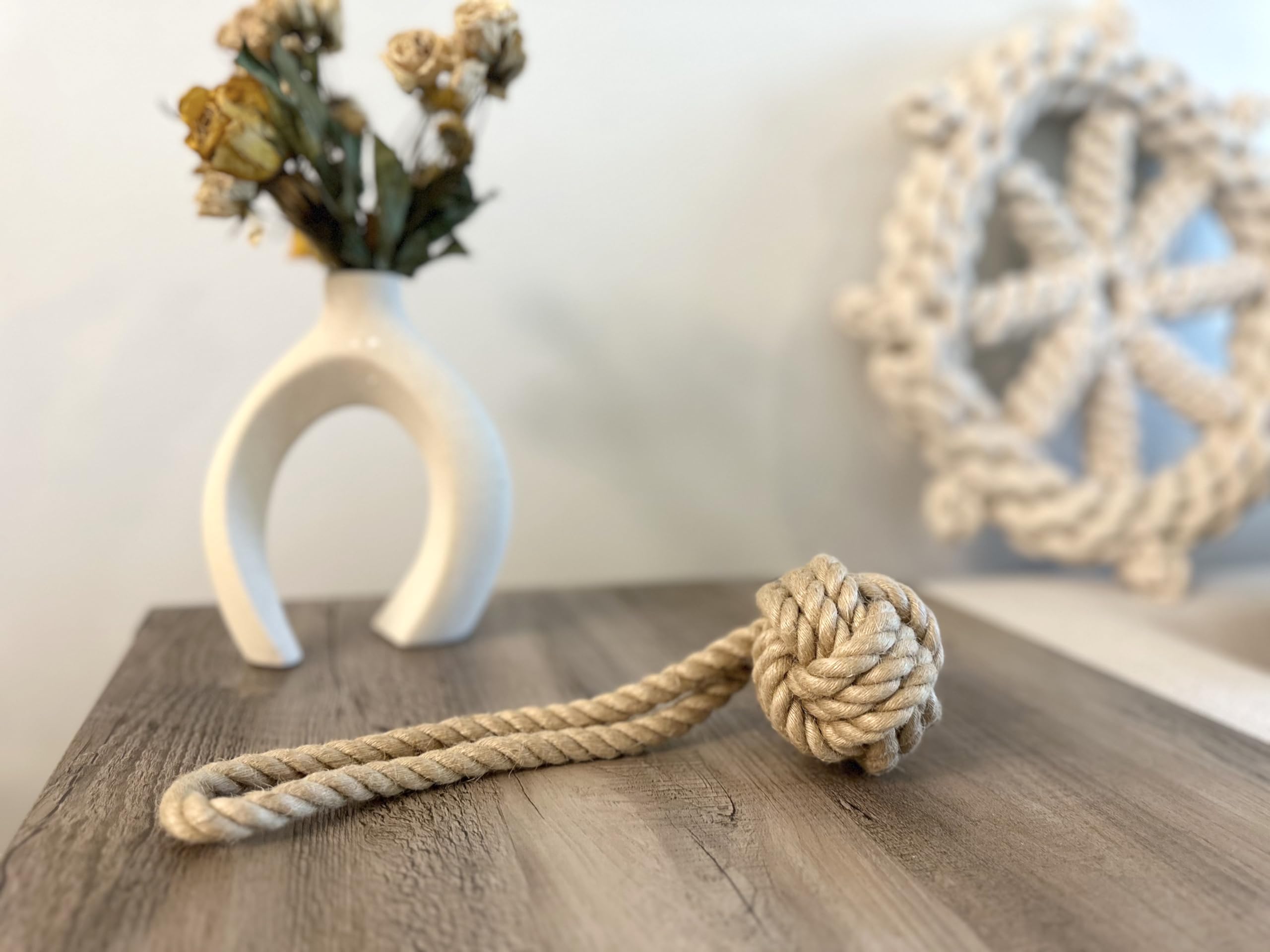 Premium Natural Hemp Rope Tug Toy for Dogs - Handmade Eco-Friendly Chew Ball with Durable Hemp Fiber - Perfect for Fetch, Training & Teeth Cleaning - Sustainable Pet Toy for Aggressive Chewers & Playtime Bonding