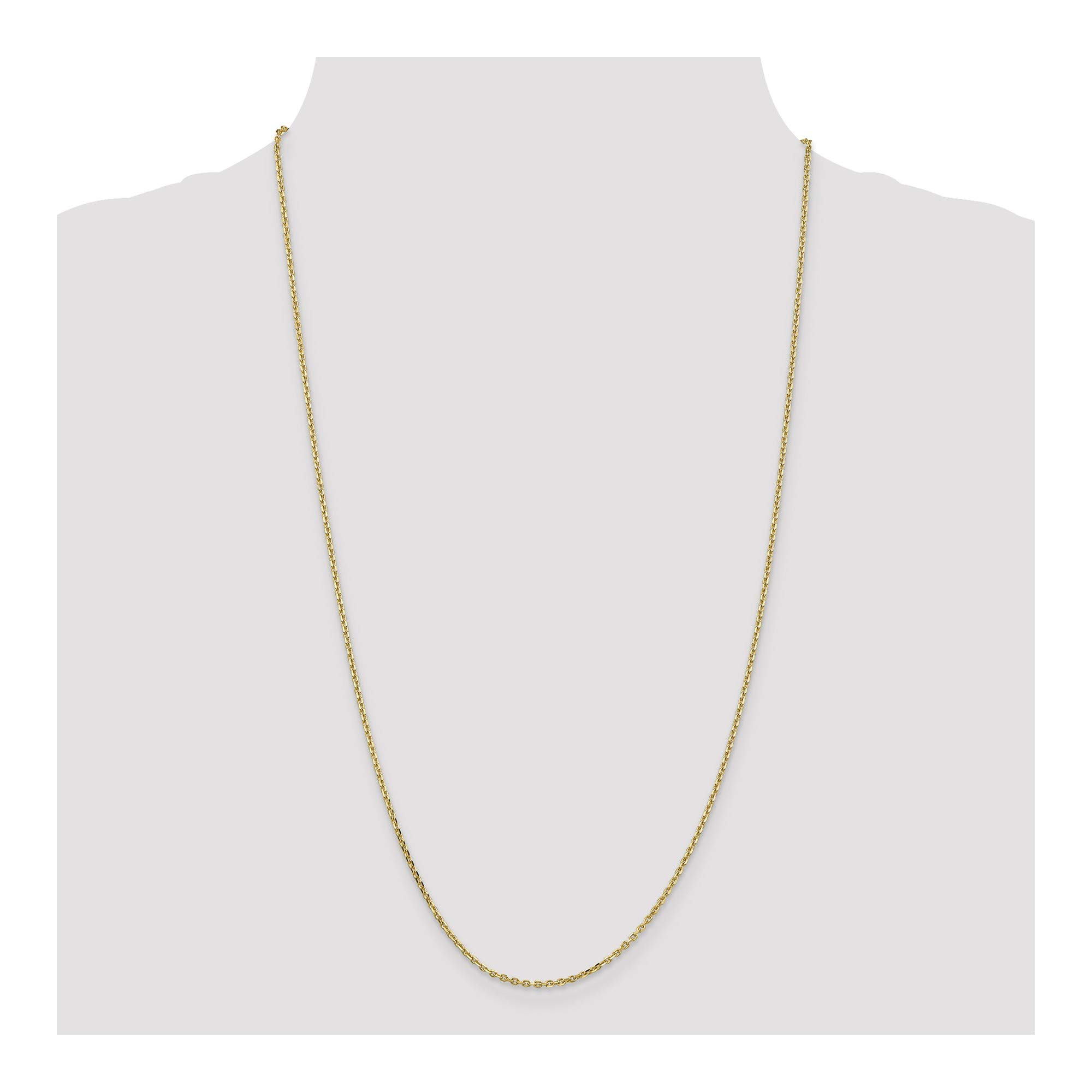 10k 1.65mm Solid D/C Cable Chain Necklace - 16 Inch Yellow Gold Jewelry for Women & Men - Perfect for Layering, Gifts & Everyday Wear