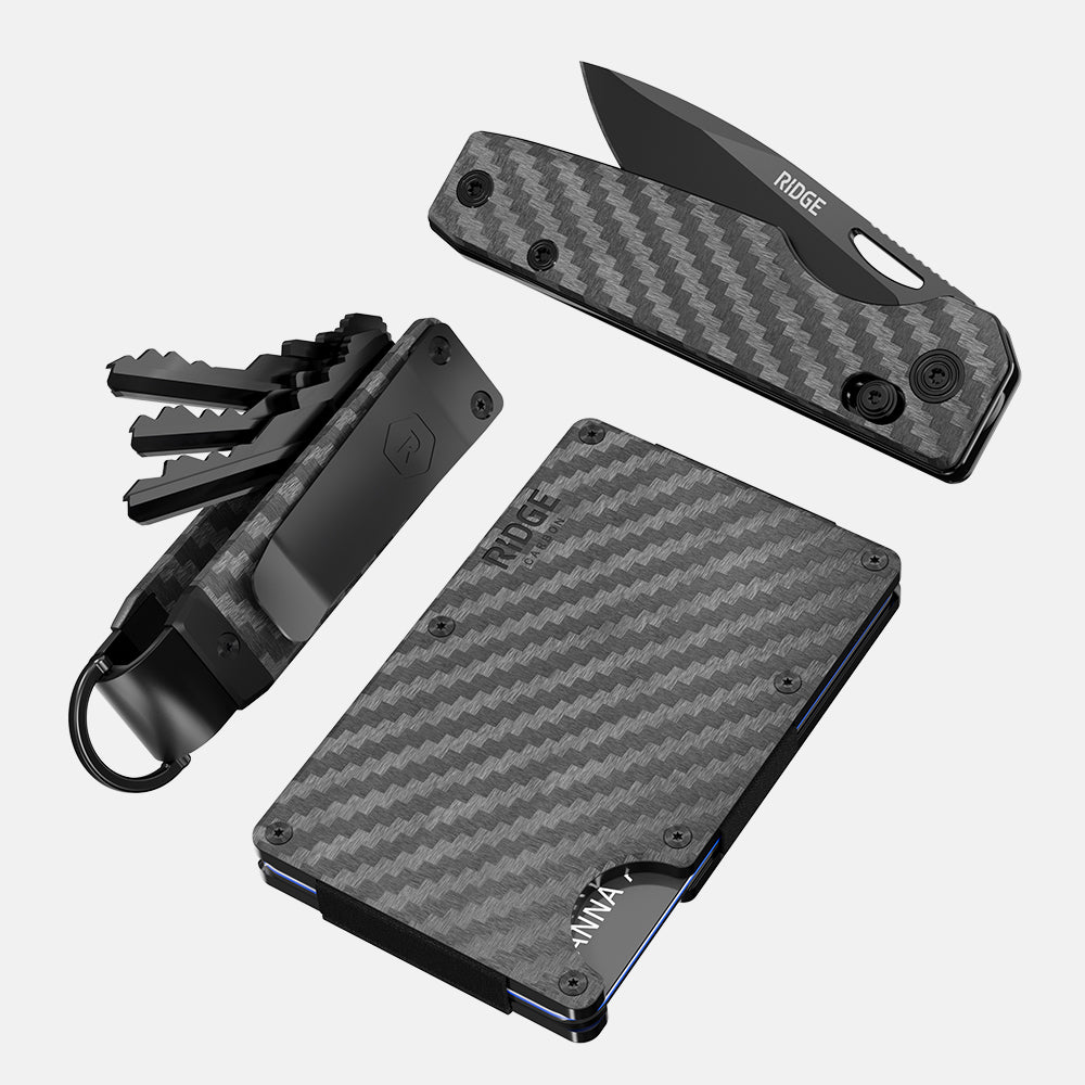 Premium Carbon Fiber 3K Survival Kit - Emergency Preparedness Gear for Outdoor Adventures, Camping & Hiking