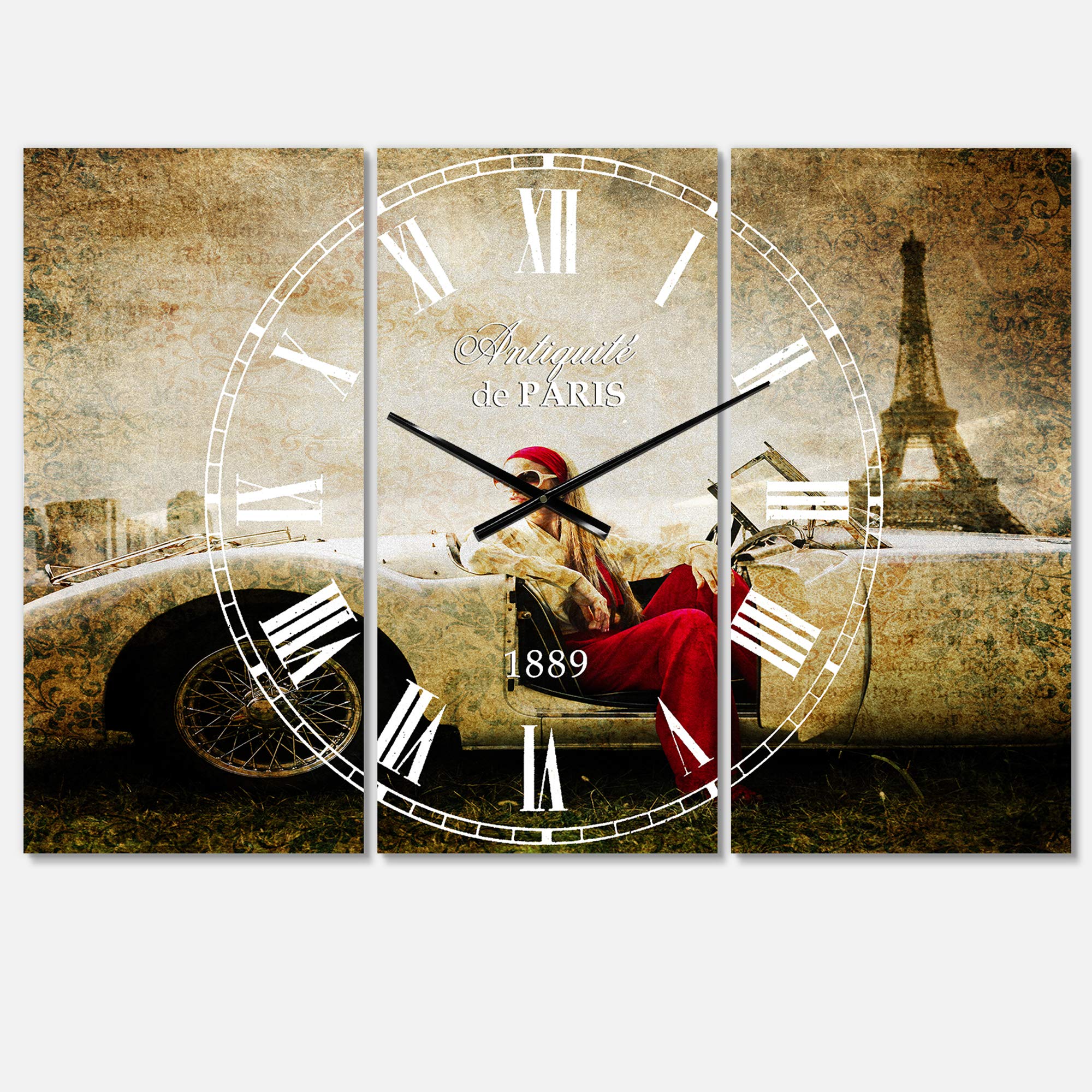 Designart Fashion Wall Clock - Modern Round Metal Wall Decor for Home, Living Room, Bedroom & Office | Stylish Decorative Clock with Evening Dress Design | Perfect for Wall Art, Gift Giving & Interior Design