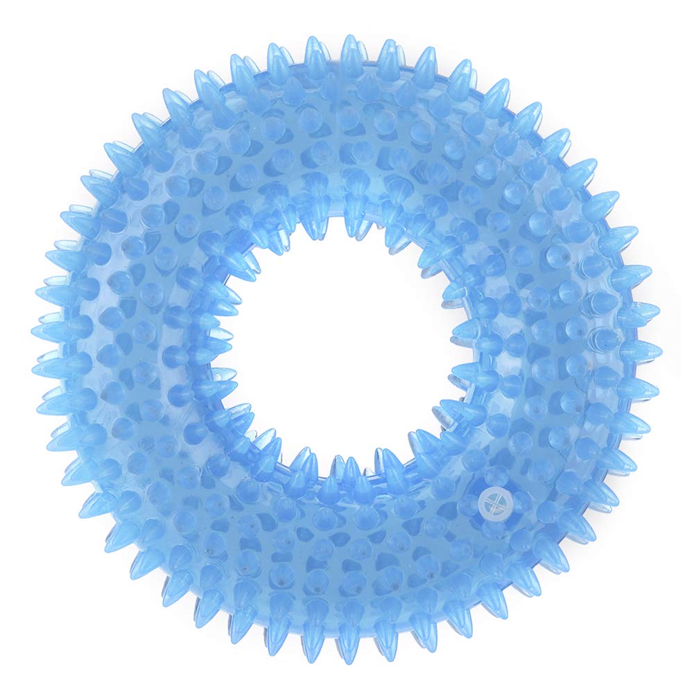 Dog Teeth Cleaning Toy - TPR Dental Chew Toy for Dogs, Molar Grinding & Deep Cleaning Chew Toy with Light Sound (Blue Thorn) - Perfect for Puppy Teething & Dental Health Care