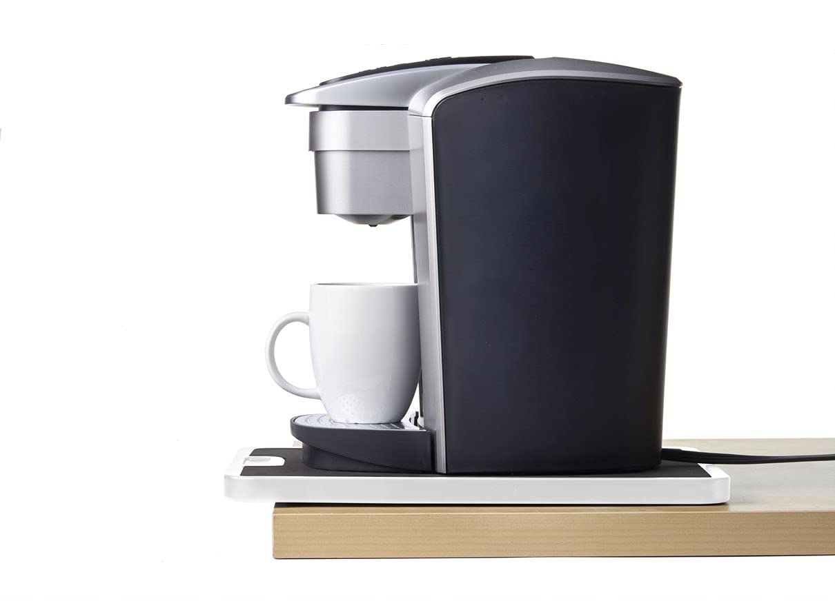 Nifty Medium Appliance Rolling Tray - White | Kitchen Counter Organizer with Non-Slip Pad & Integrated Wheels | Perfect for Coffee Maker, Stand Mixer, Blender, Toaster | Ideal for Small Kitchens & Home Baking Stations