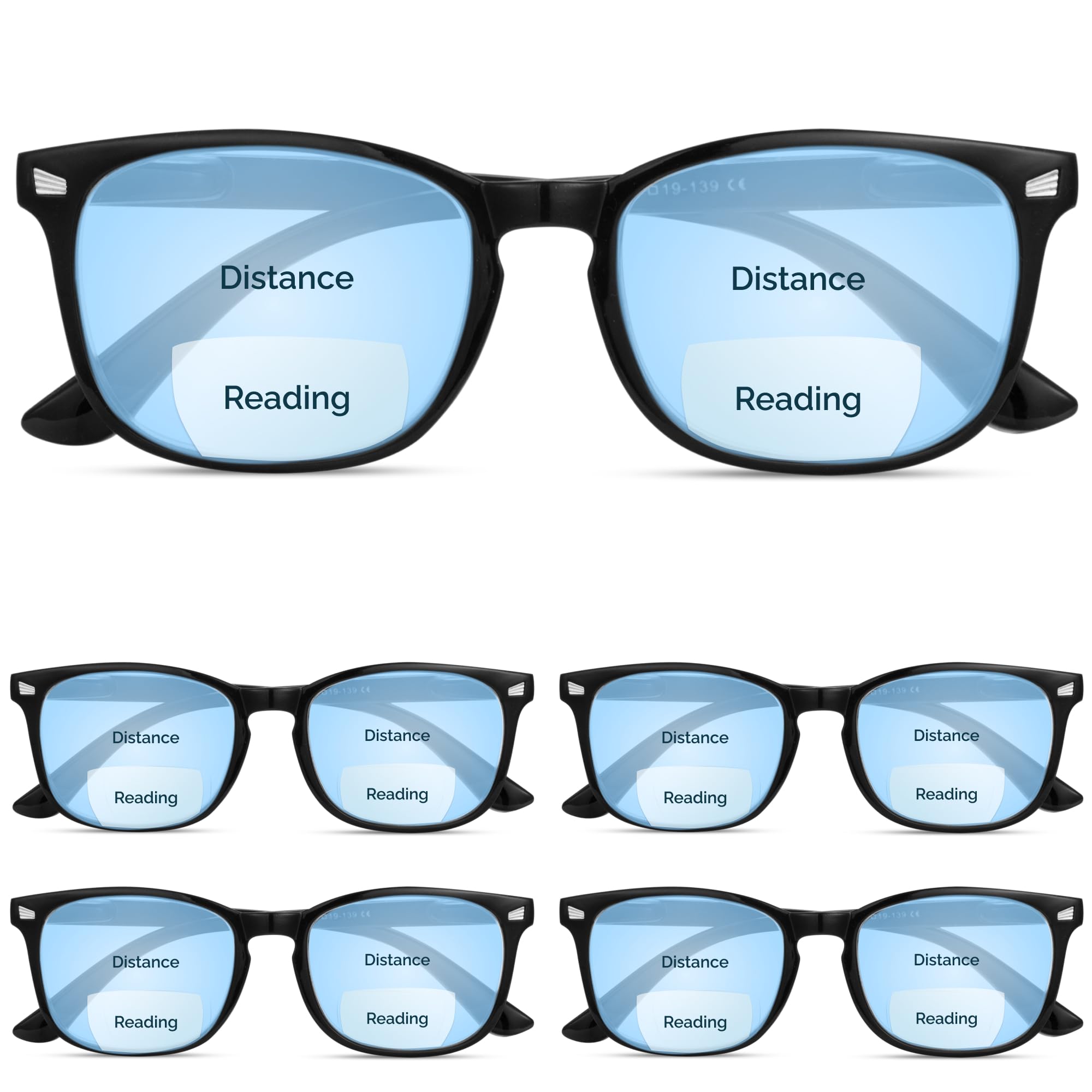 CCVOO 5-Pack Reading Glasses - Bifocal & Blue Light Blocking for Work & Study