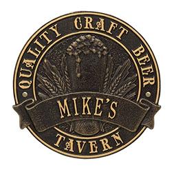 Custom Cast Aluminum Round Plaque for Craft Beer - Personalized Bar Sign, Home & Pub Decor, Perfect for Gifts & Man Cave