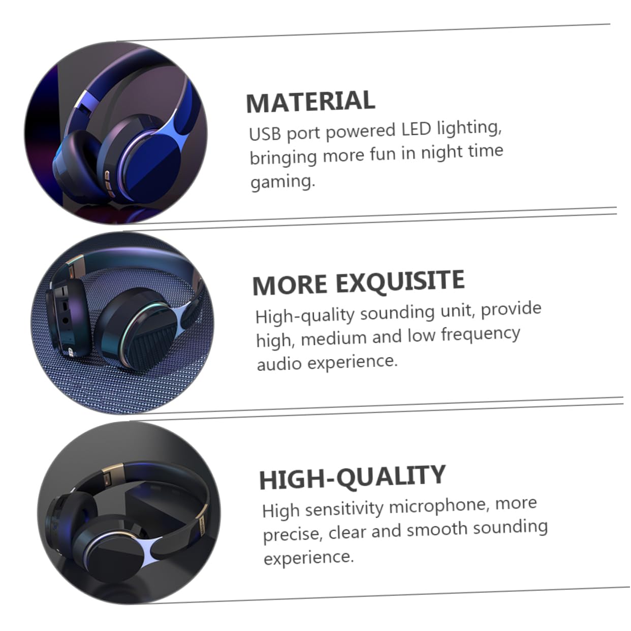 BRIGHTFUFU Pro Wireless Headphones - Noise Cancelling Bluetooth Headphones with Hi-Fi Sound for Travel, Workout & Gaming