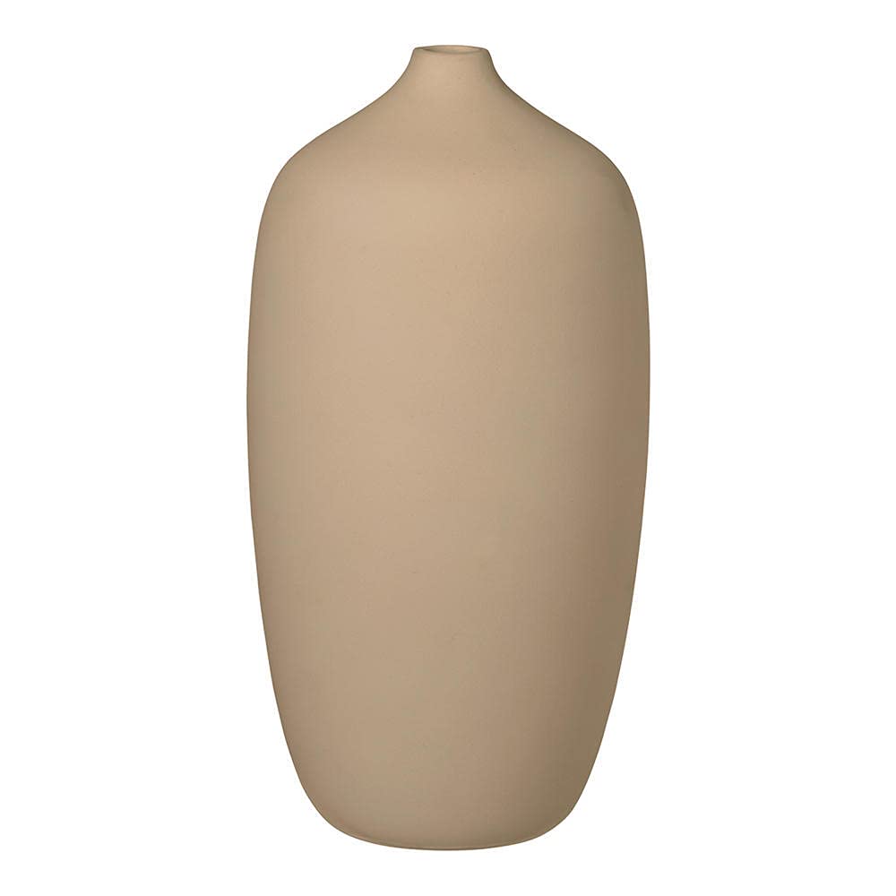 Blomus CEOLA Ceramic Vase 5 X 10 Inches - Nomad Khaki Modern Home Decor for Living Room, Dining Table, or Office Desk Centerpiece