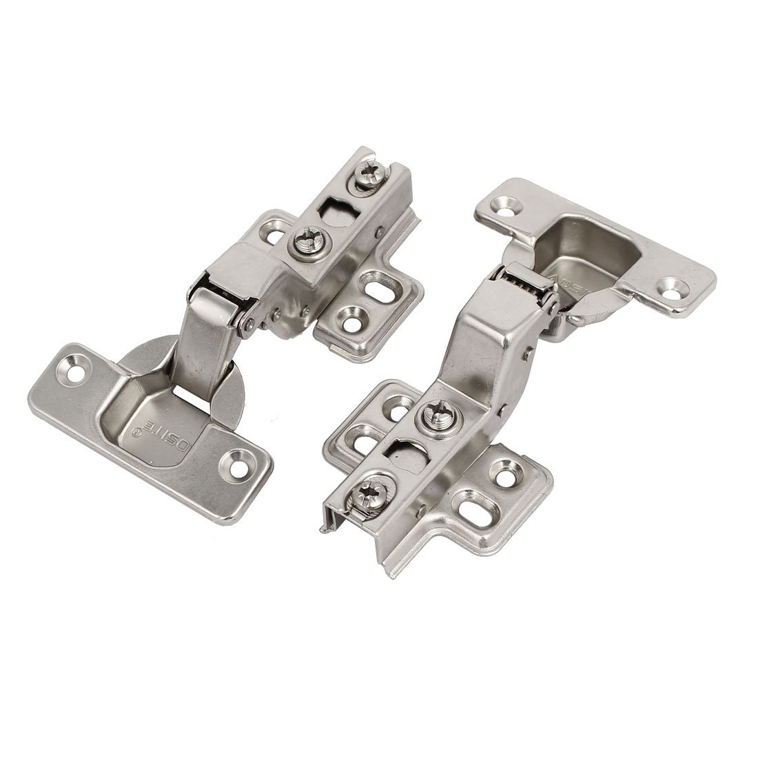 108mm Concealed Self-Closing Cabinet Door Hinge - Silver Gate Hardware (2 Pack) for Kitchen Cabinets, Wardrobes & Furniture Installation