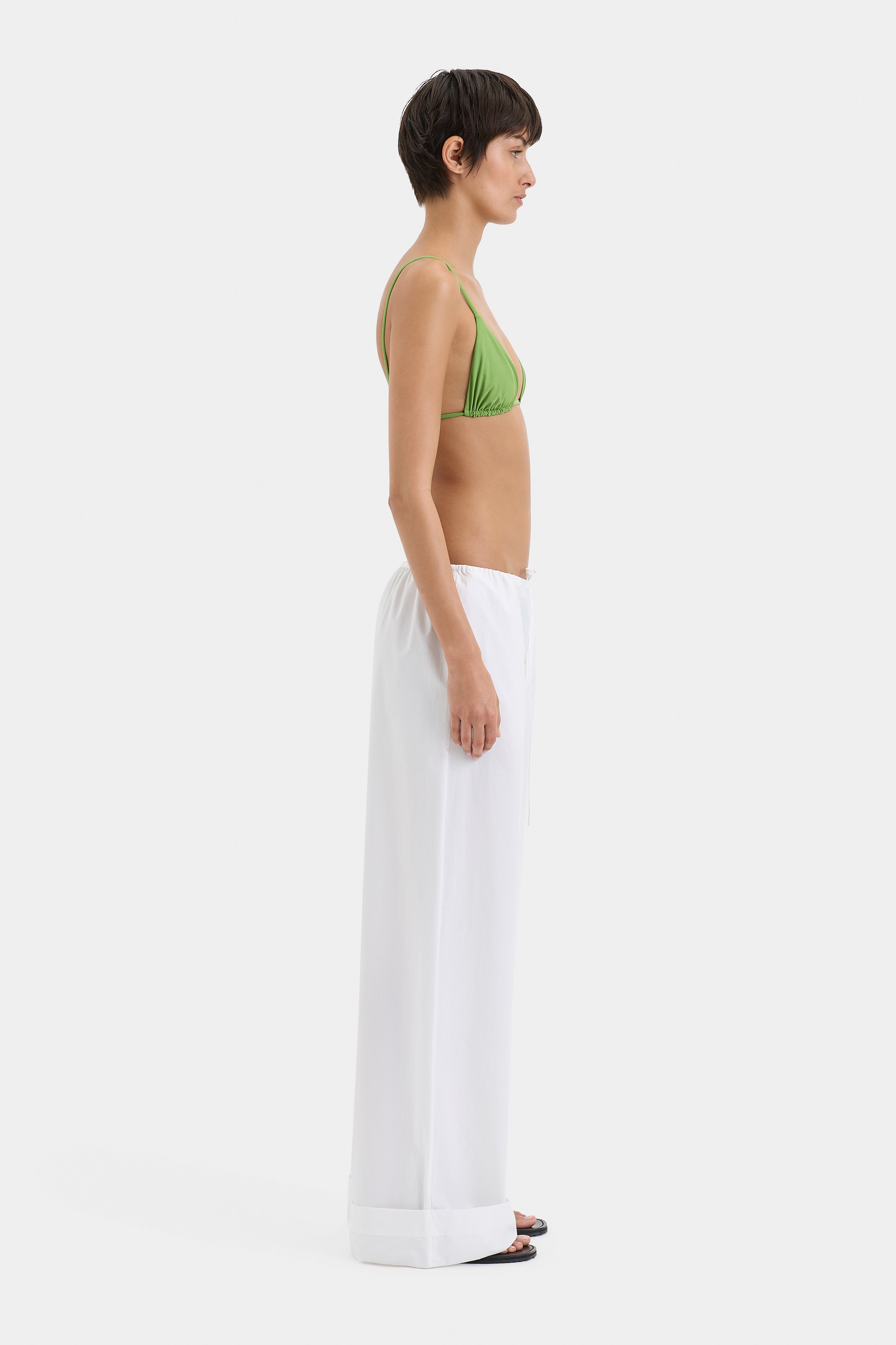 Zaria Ivory Pants for Women - Comfortable High-Waisted Wide Leg Trousers for Office, Travel & Casual Wear