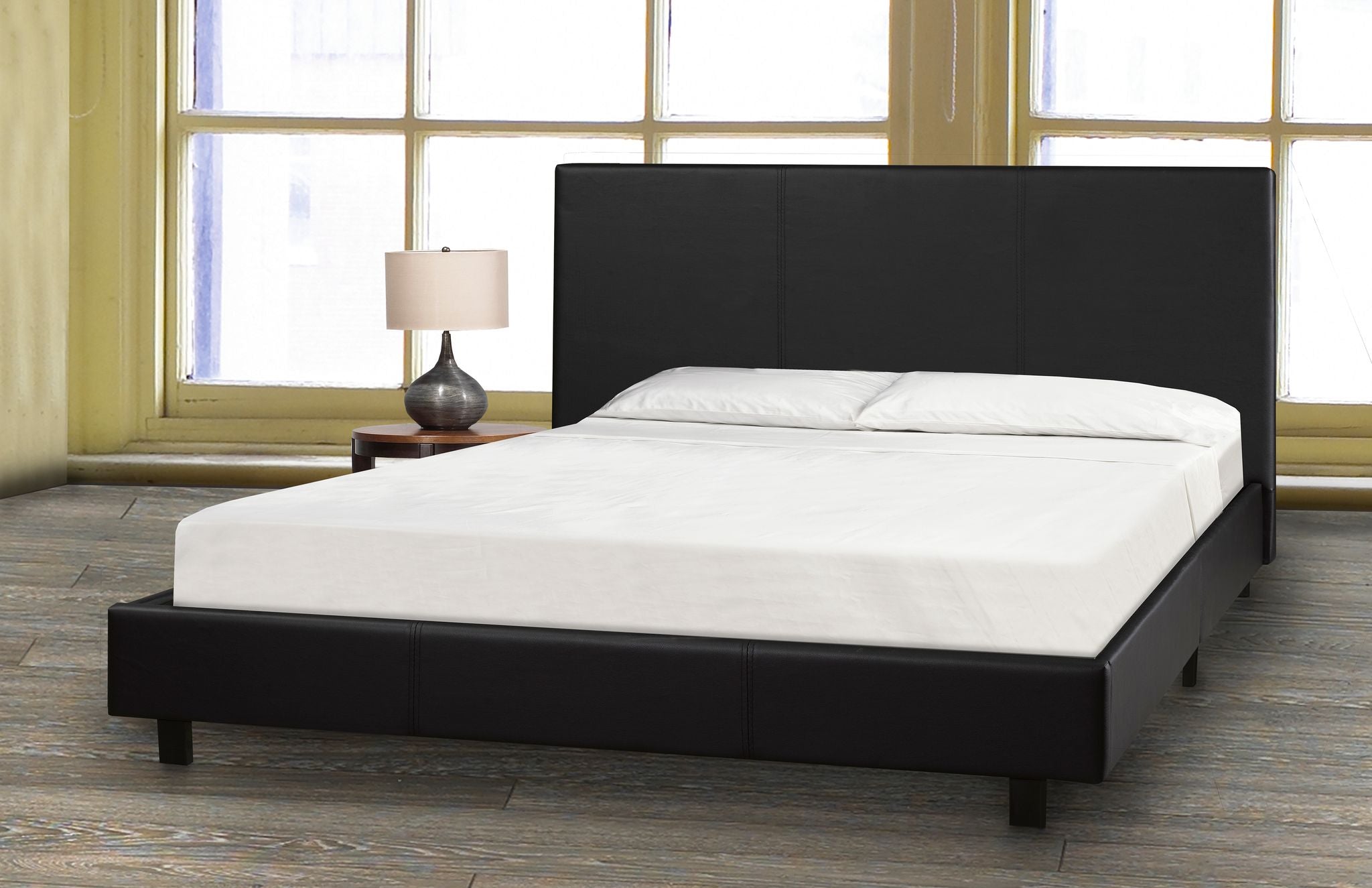 Belize Platform Bed Frame - Queen Size Modern Wood Bed with Headboard - Sturdy & Stylish for Bedroom, Guest Room, or Dorm