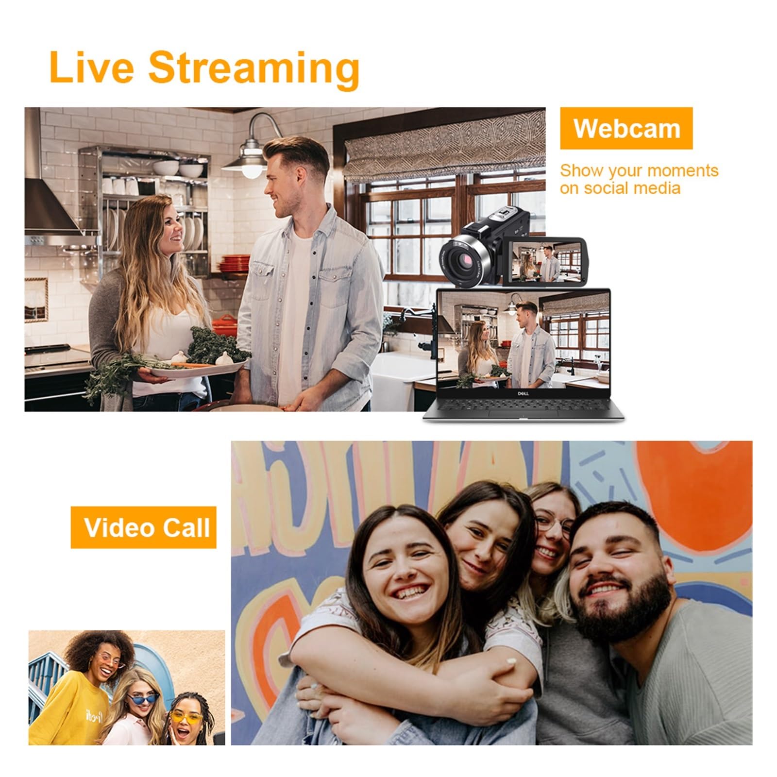 4K UHD 56MP WiFi Digital Camcorder with IR Night Vision - MZZYG Streaming Video Camera for Vlogging, YouTube & Outdoor Recording (Includes 64GB SD Card, Blue) - Perfect for Travel Vlogs, Live Streaming & Nighttime Shooting